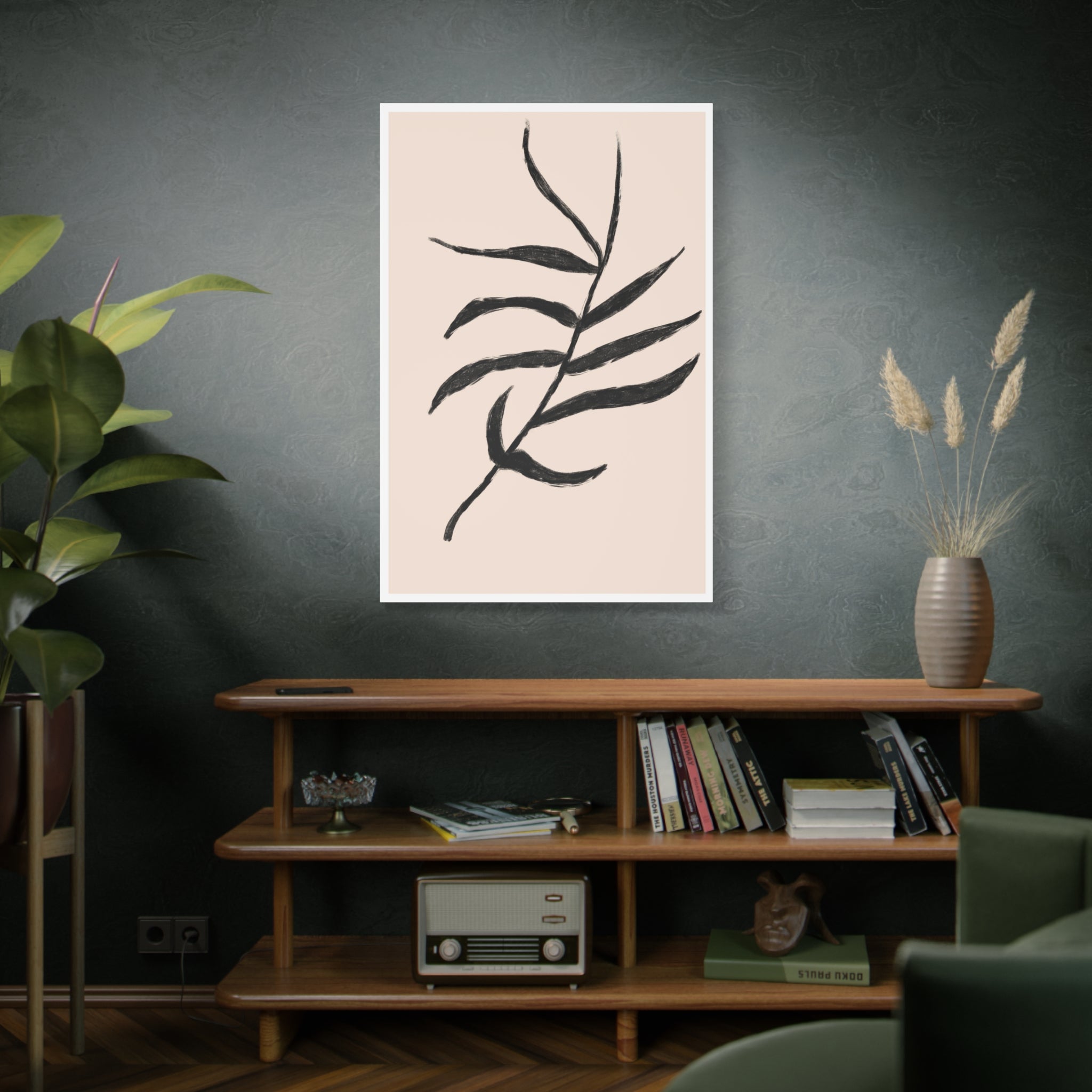 Ebony Frond Drift - Canvas