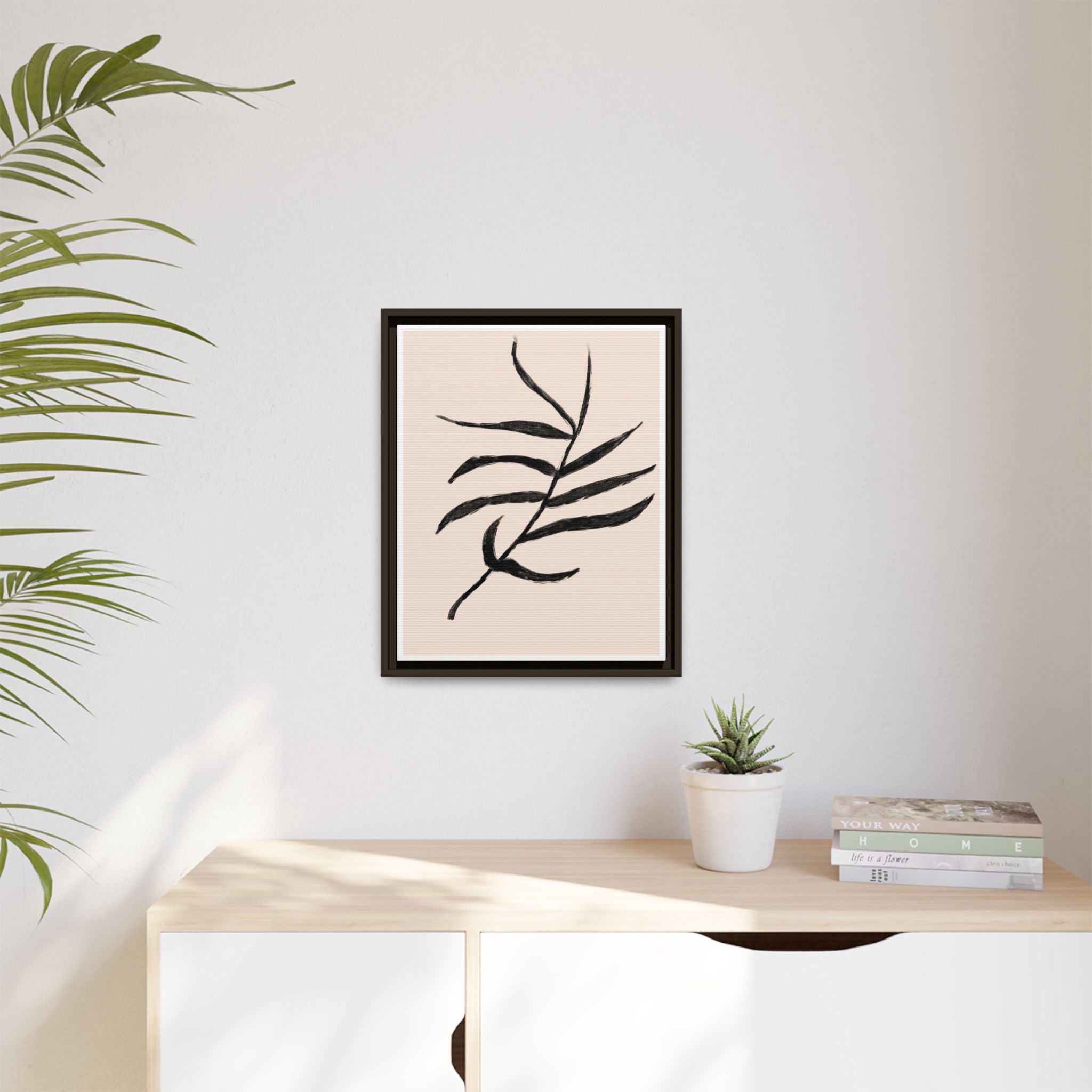 Ebony Frond Drift - Framed