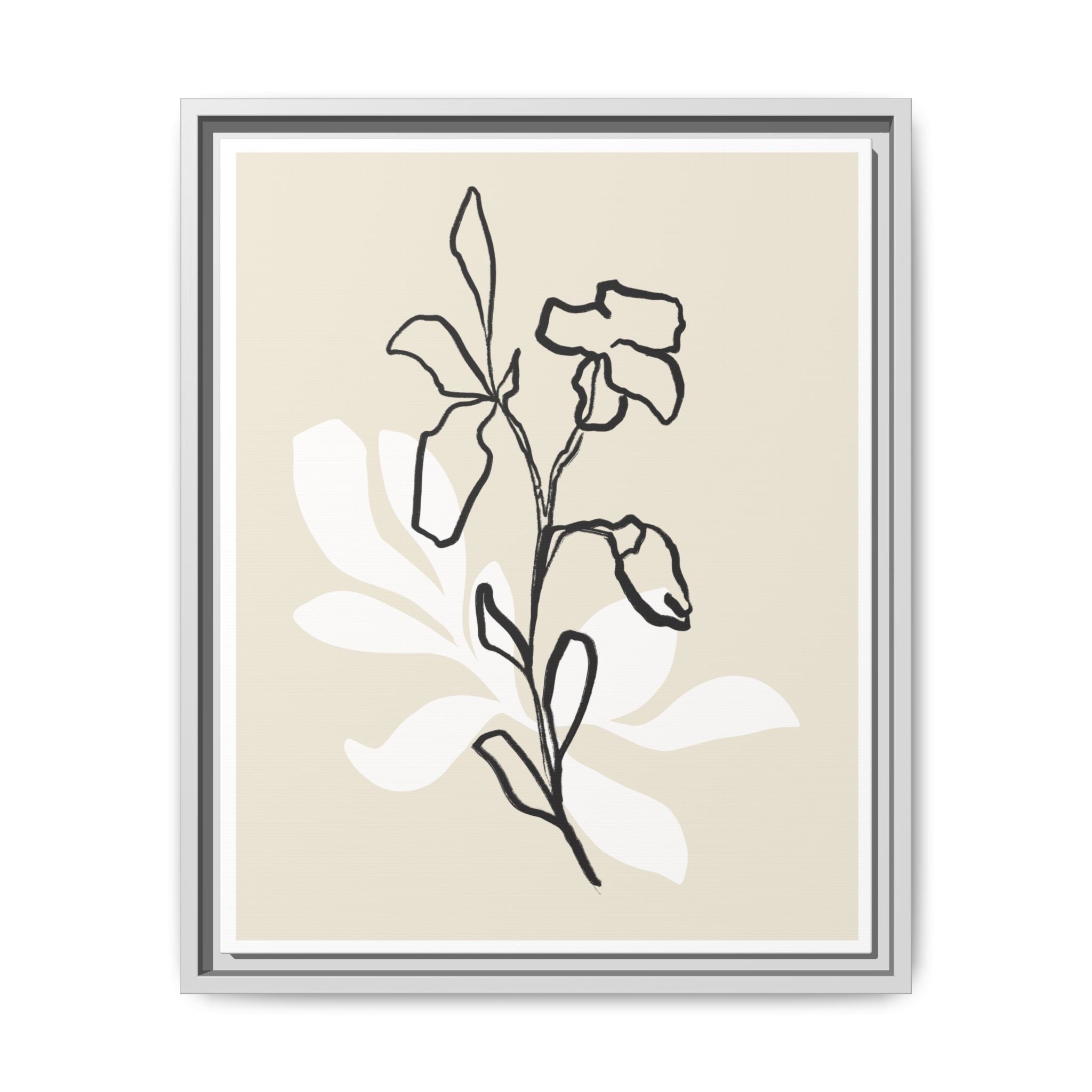 Ivory Bloom Whisper Lines - Framed