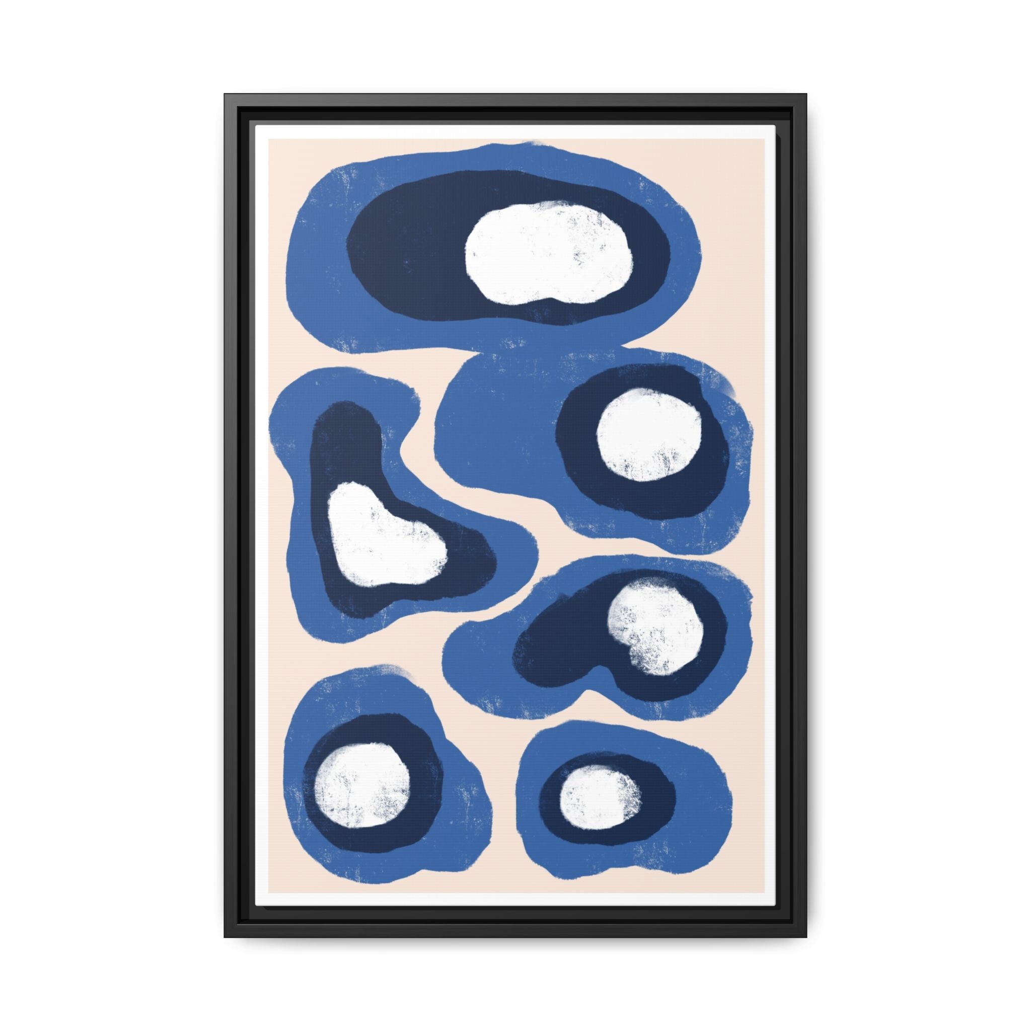 Indigo Orbit Mosaic - Framed