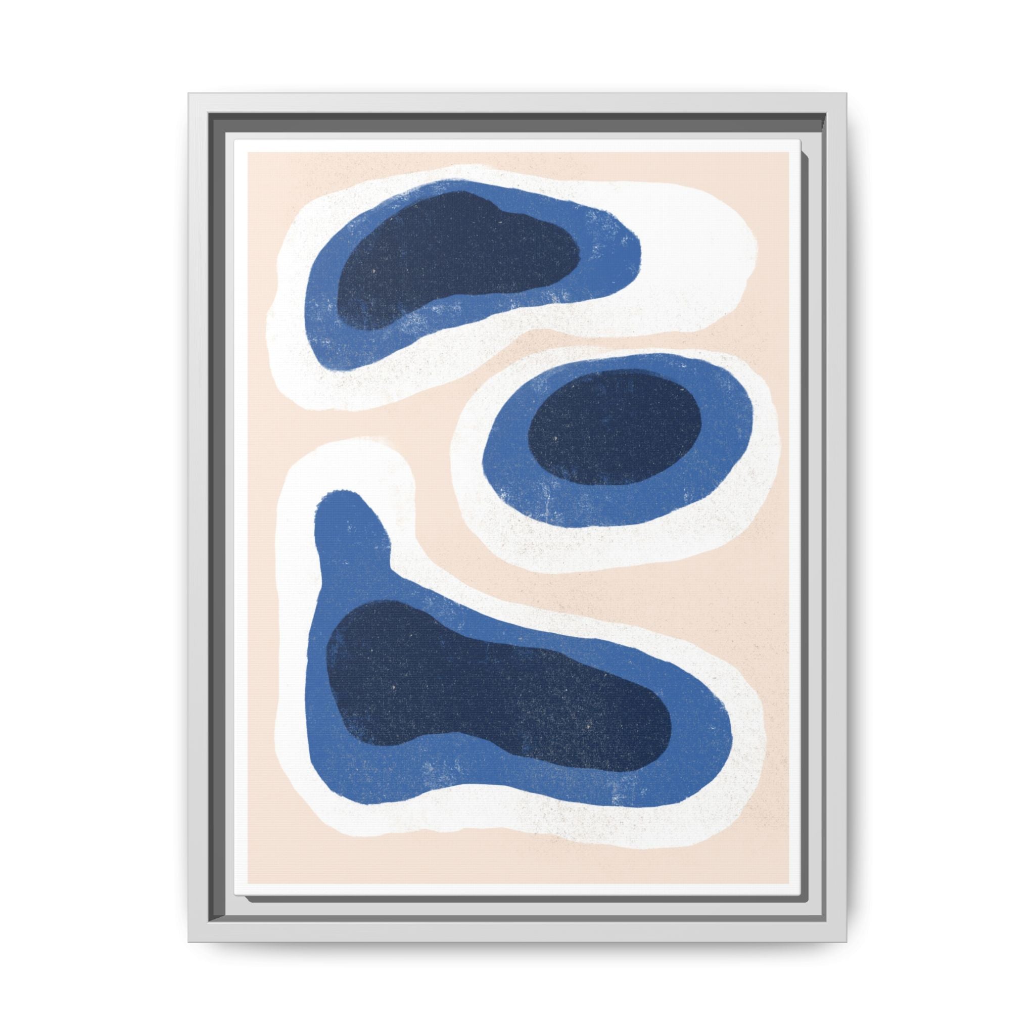 Indigo Tide Contours - Framed