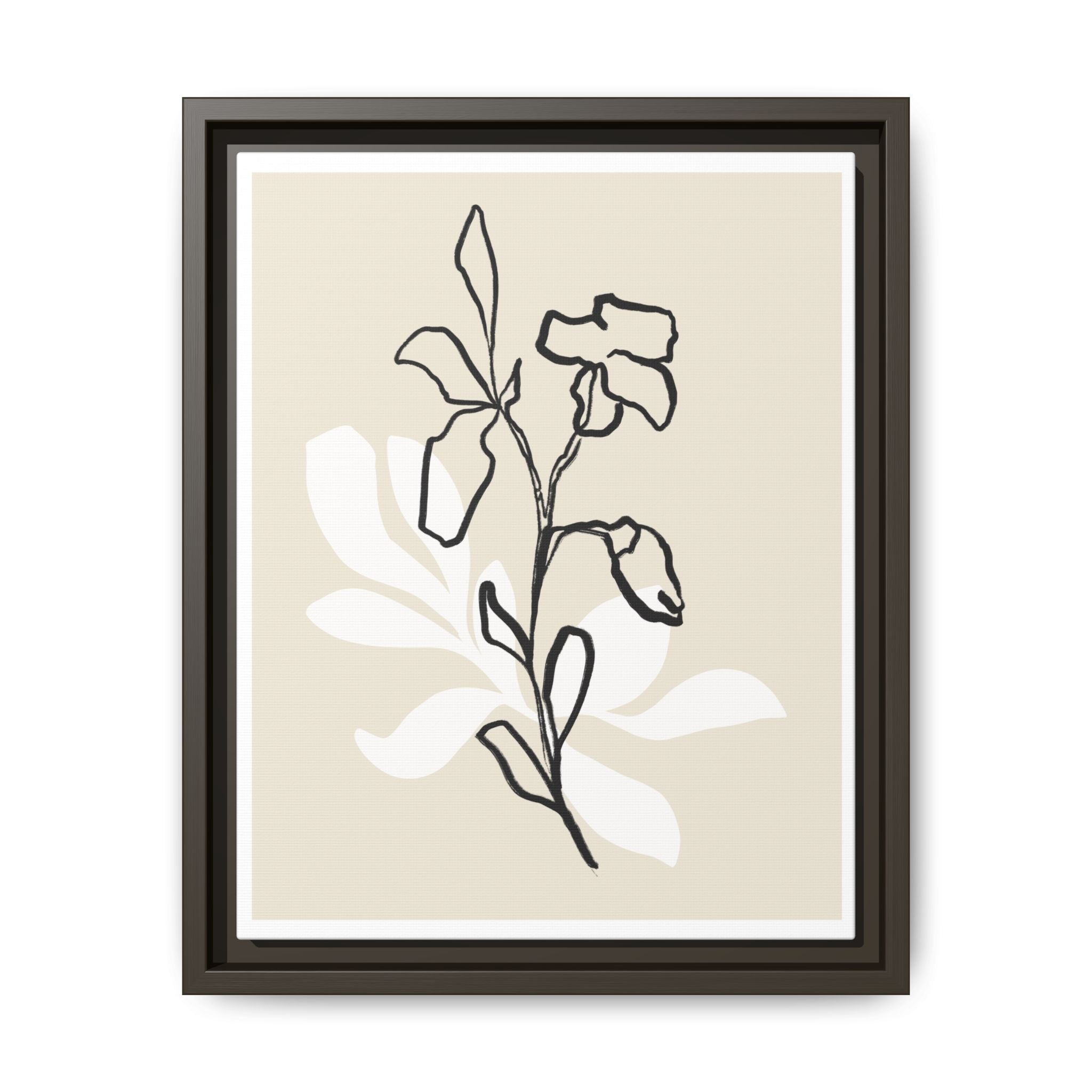 Ivory Bloom Whisper Lines - Framed
