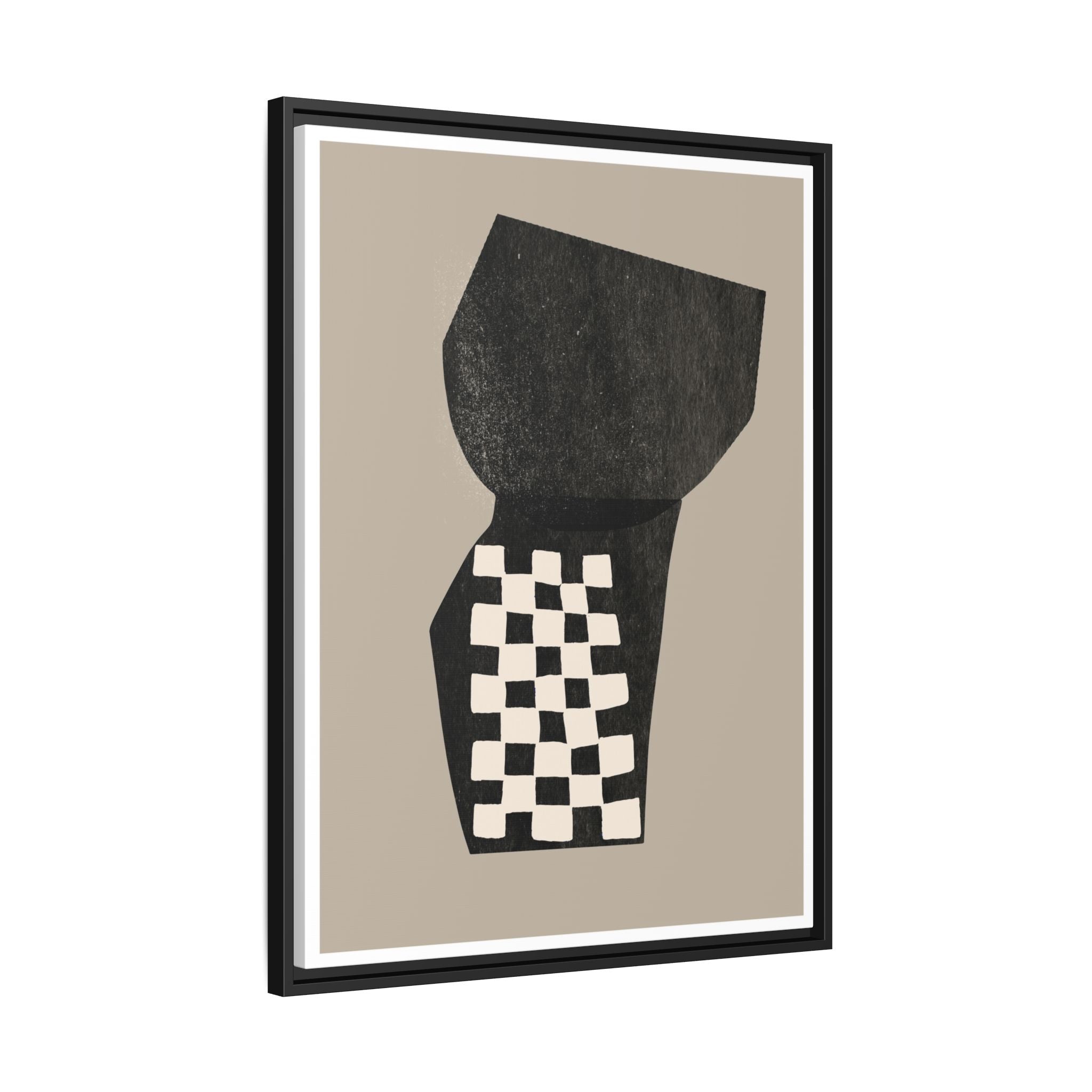 Noir Mosaic Form Balance - Framed