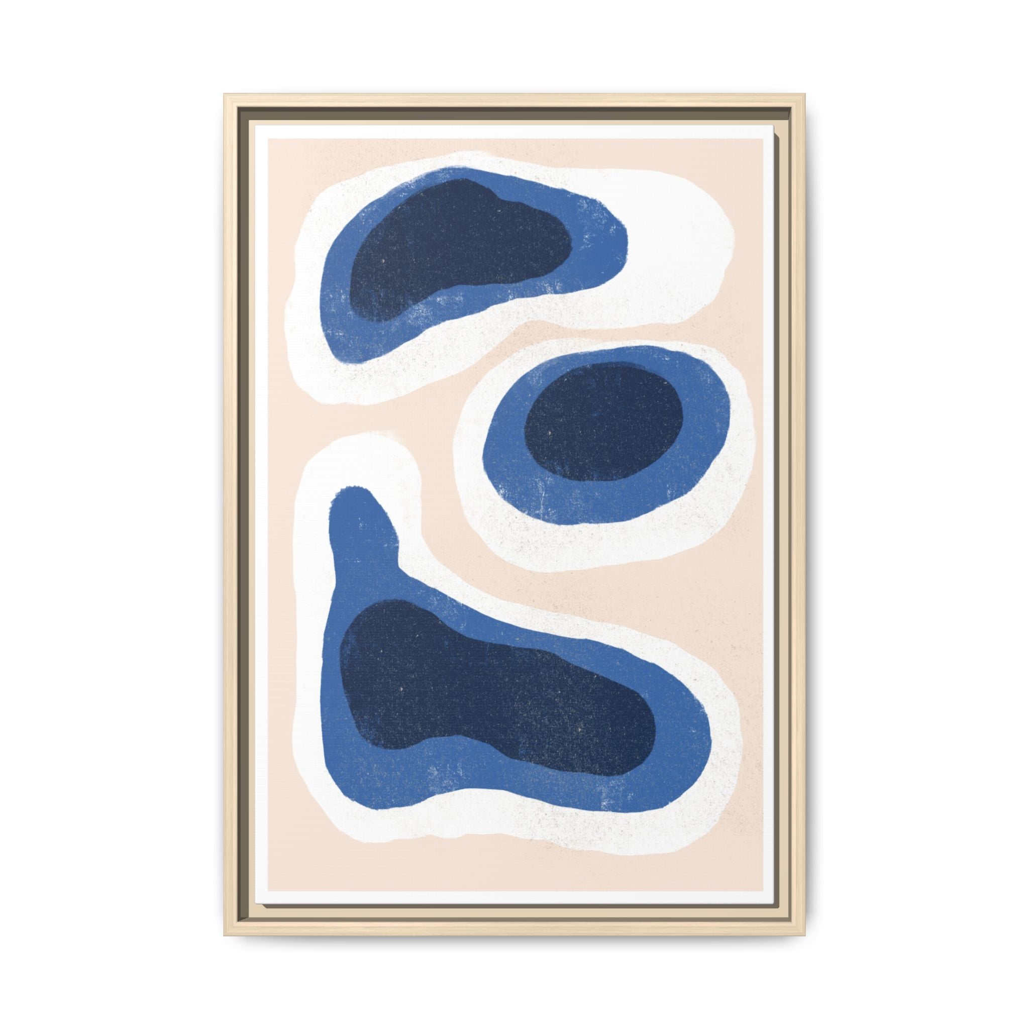 Indigo Tide Contours - Framed