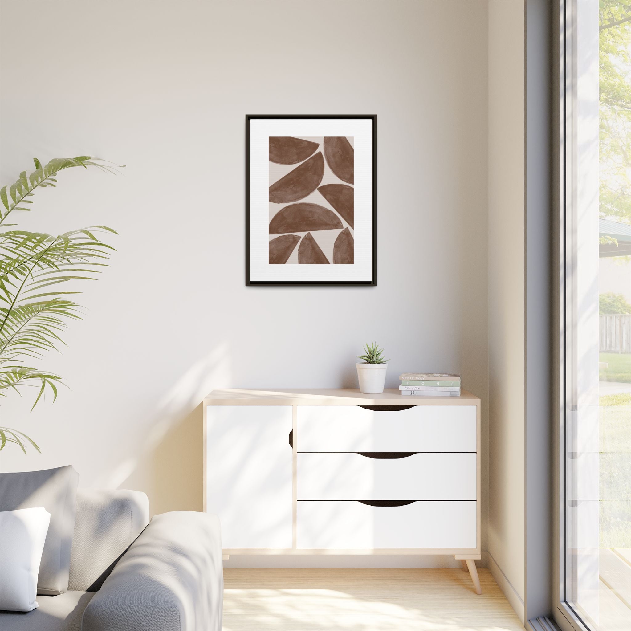 Terracotta Crescent Rhythm - Framed