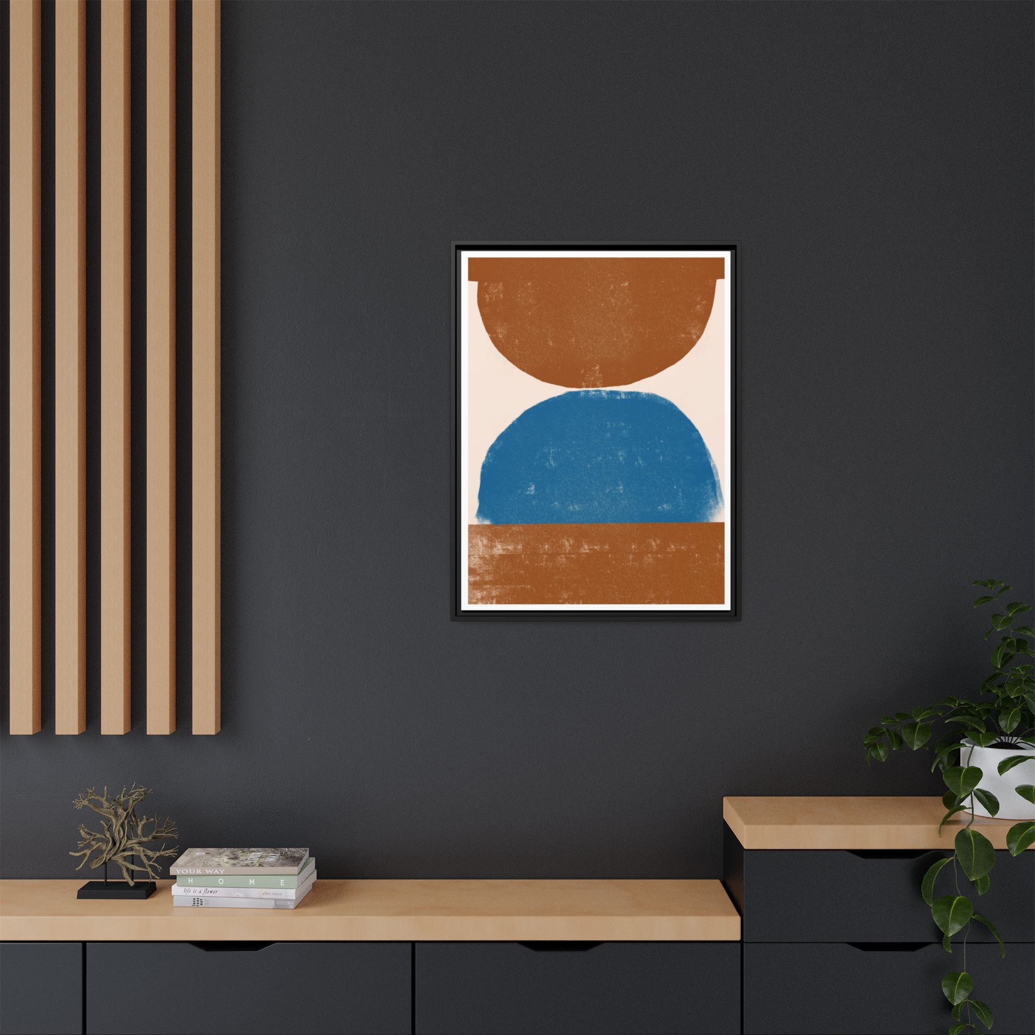 Cobalt Ember Equilibrium - Framed