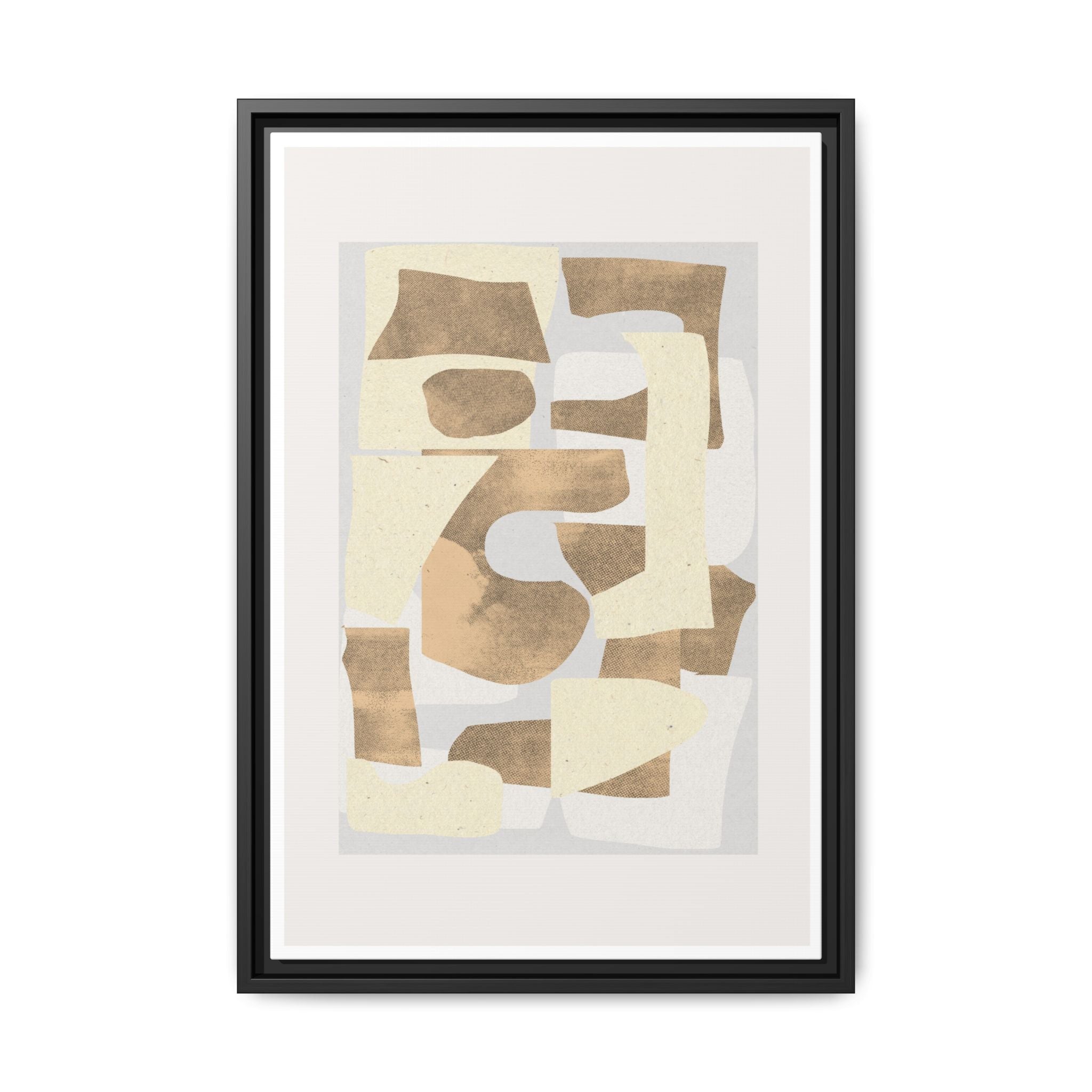 Sandstone Echo Collage Forms - Framed