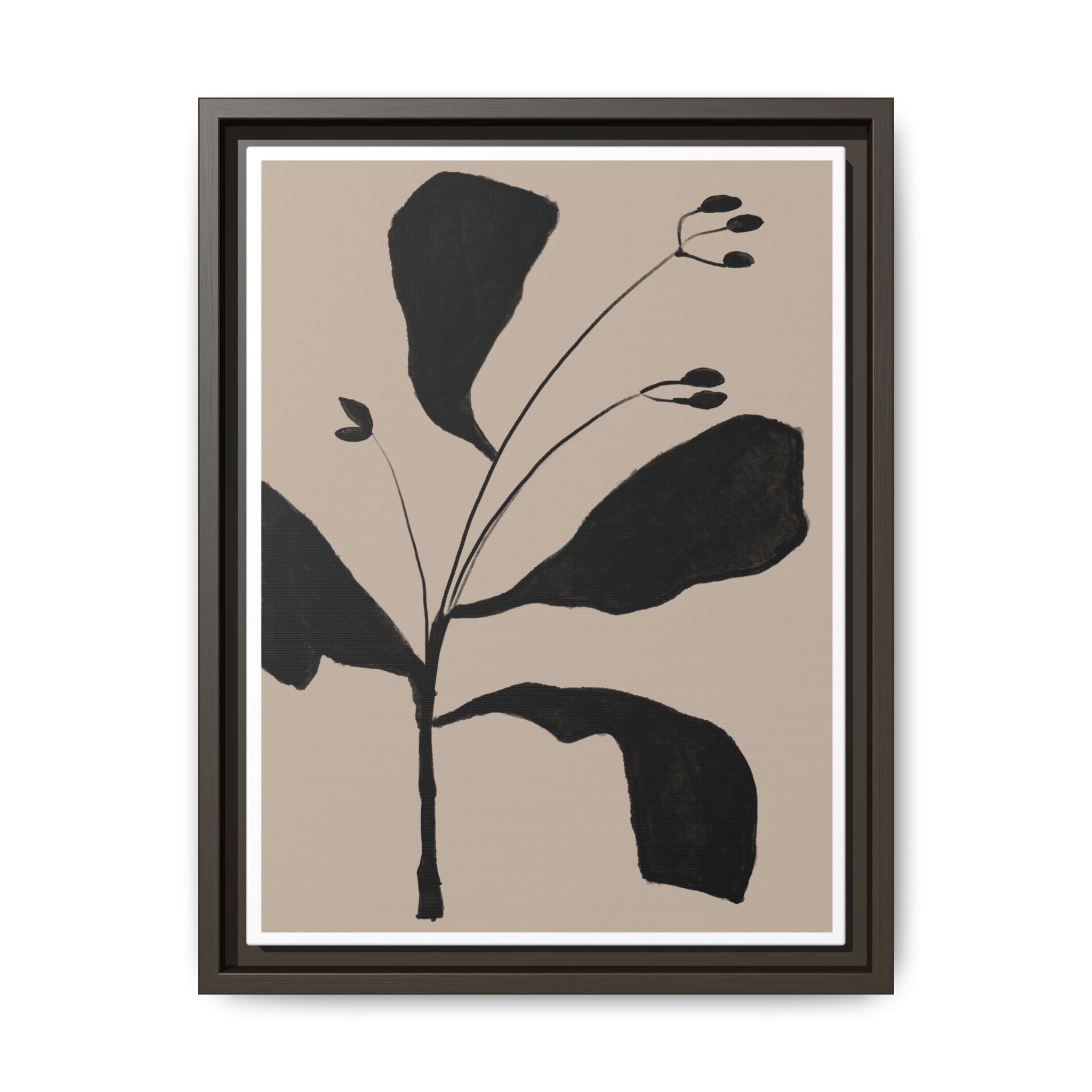 Noir Botanical Silence - Framed