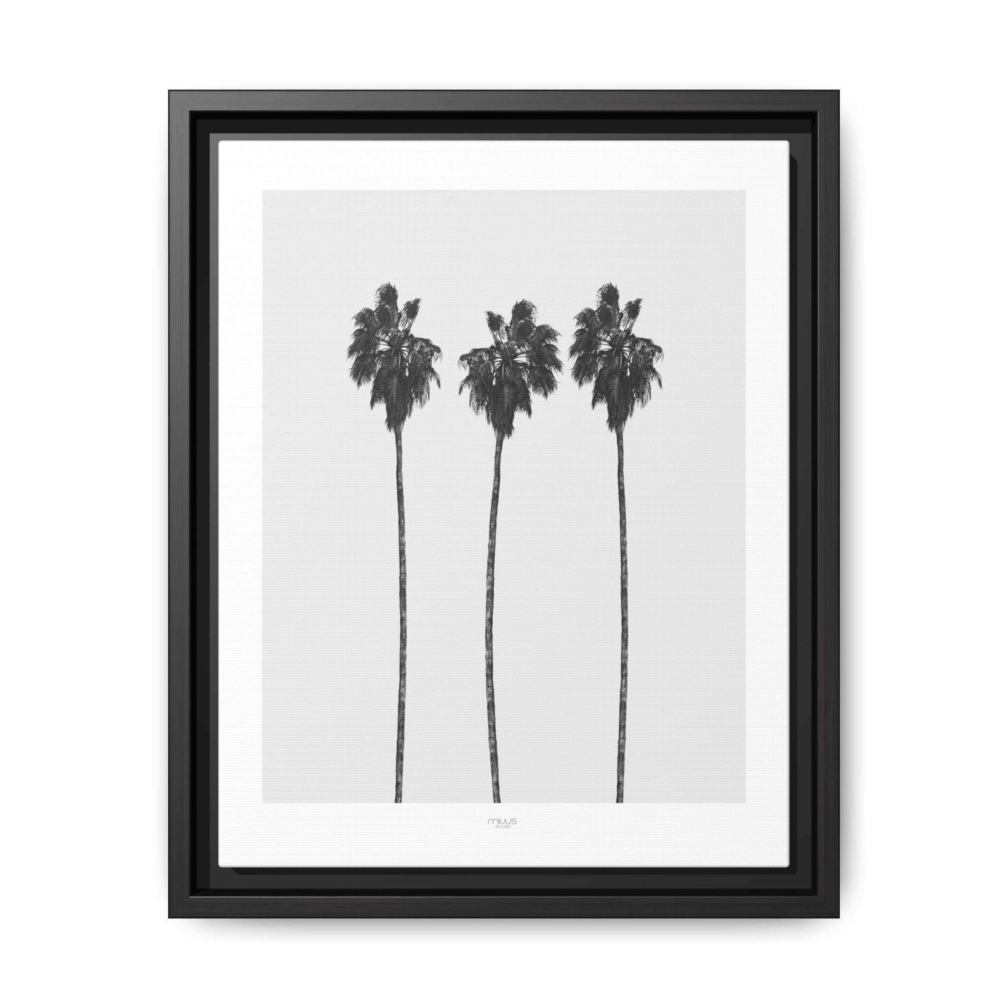 Silver Coast Palm Trio - Framed