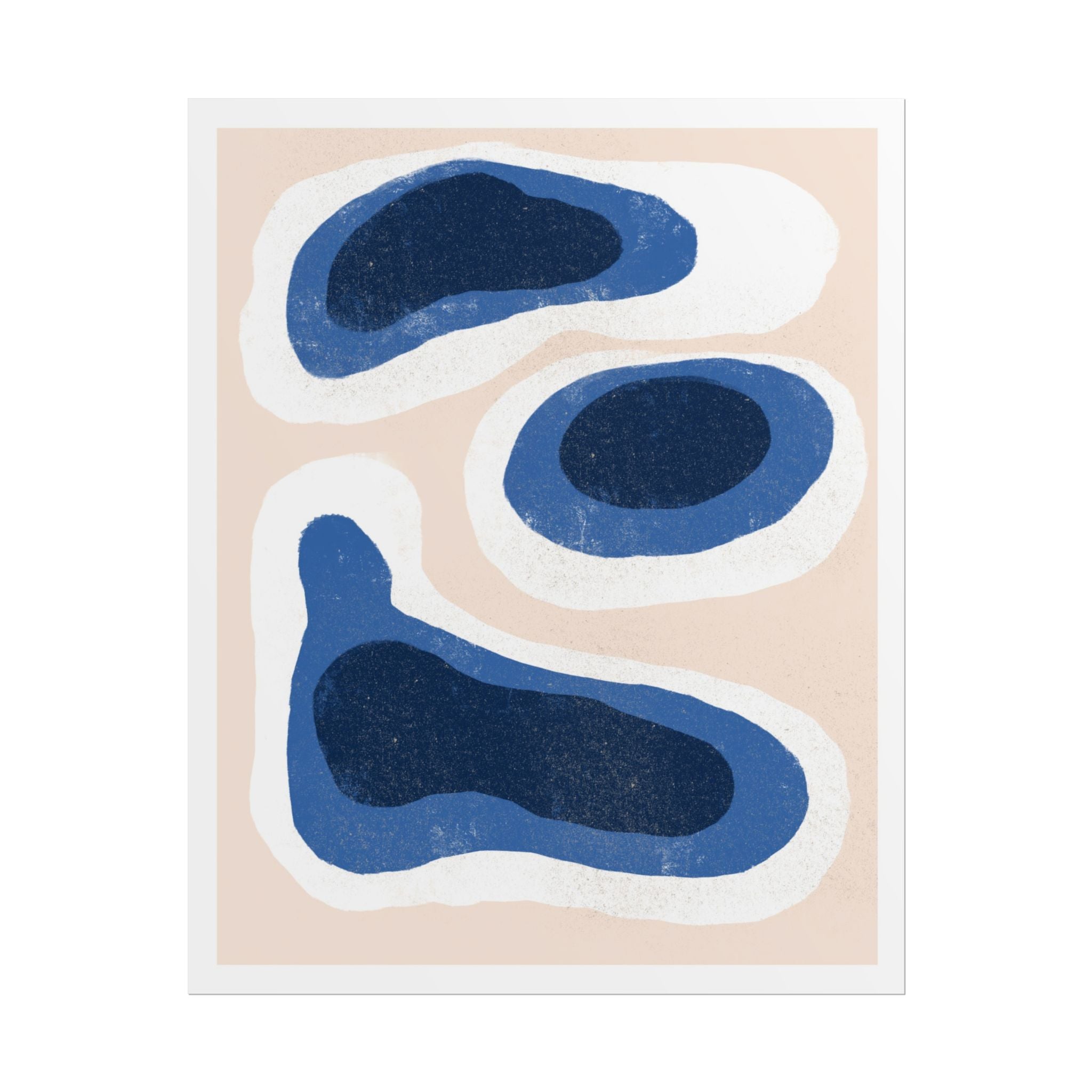 Indigo Tide Contours - Poster