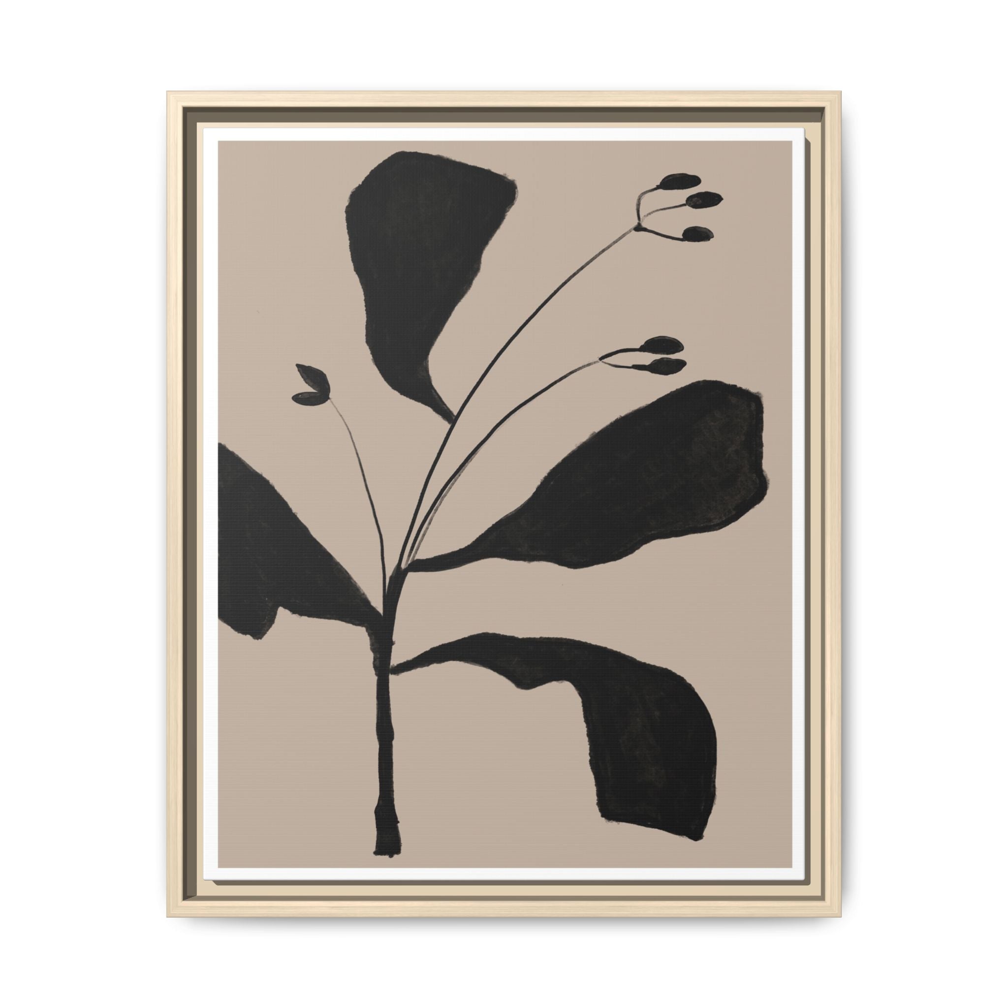 Noir Botanical Silence - Framed