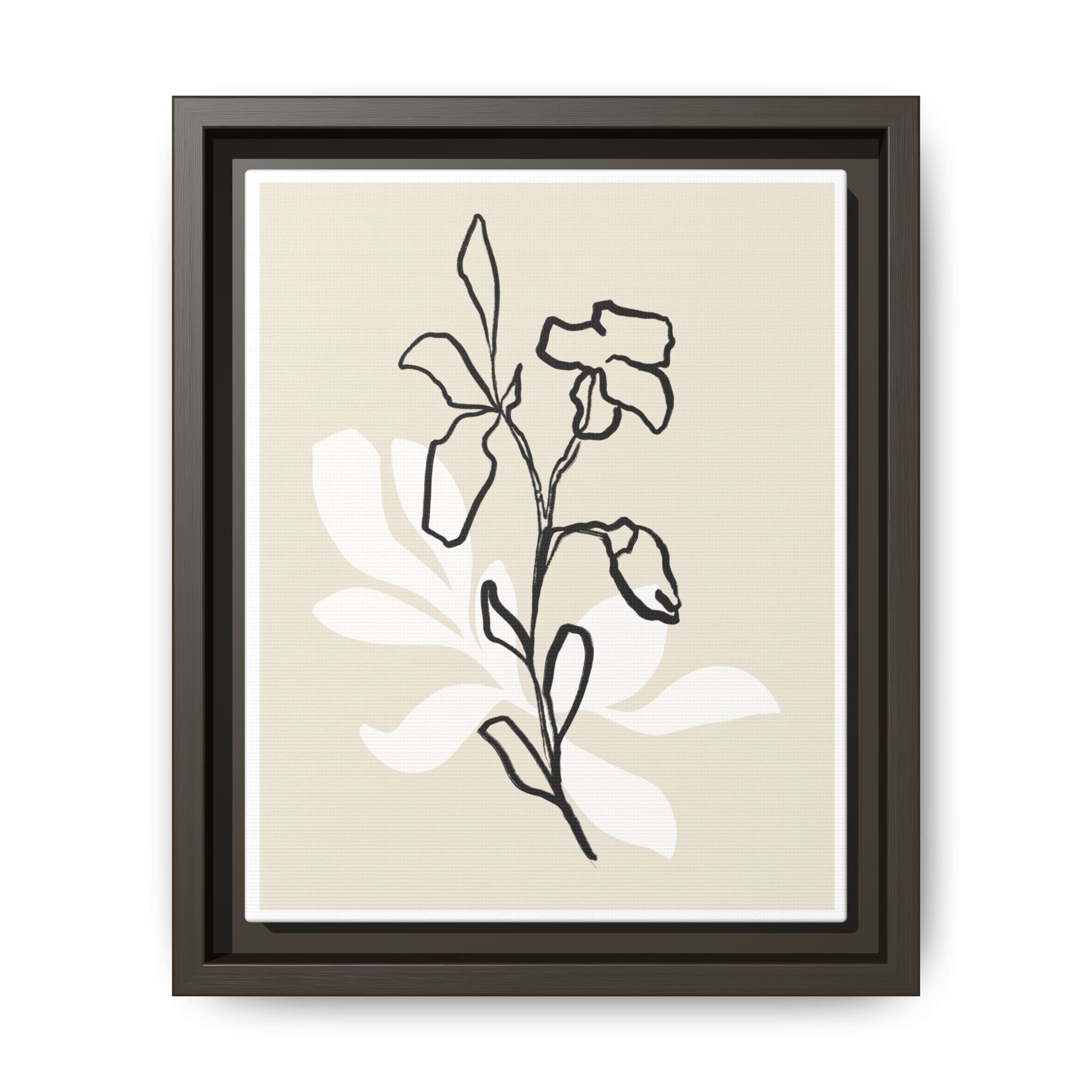 Ivory Bloom Whisper Lines - Framed