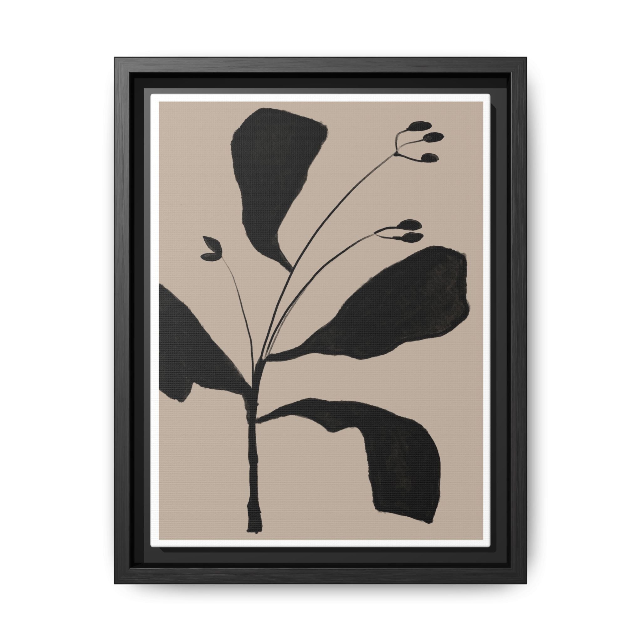 Noir Botanical Silence - Framed