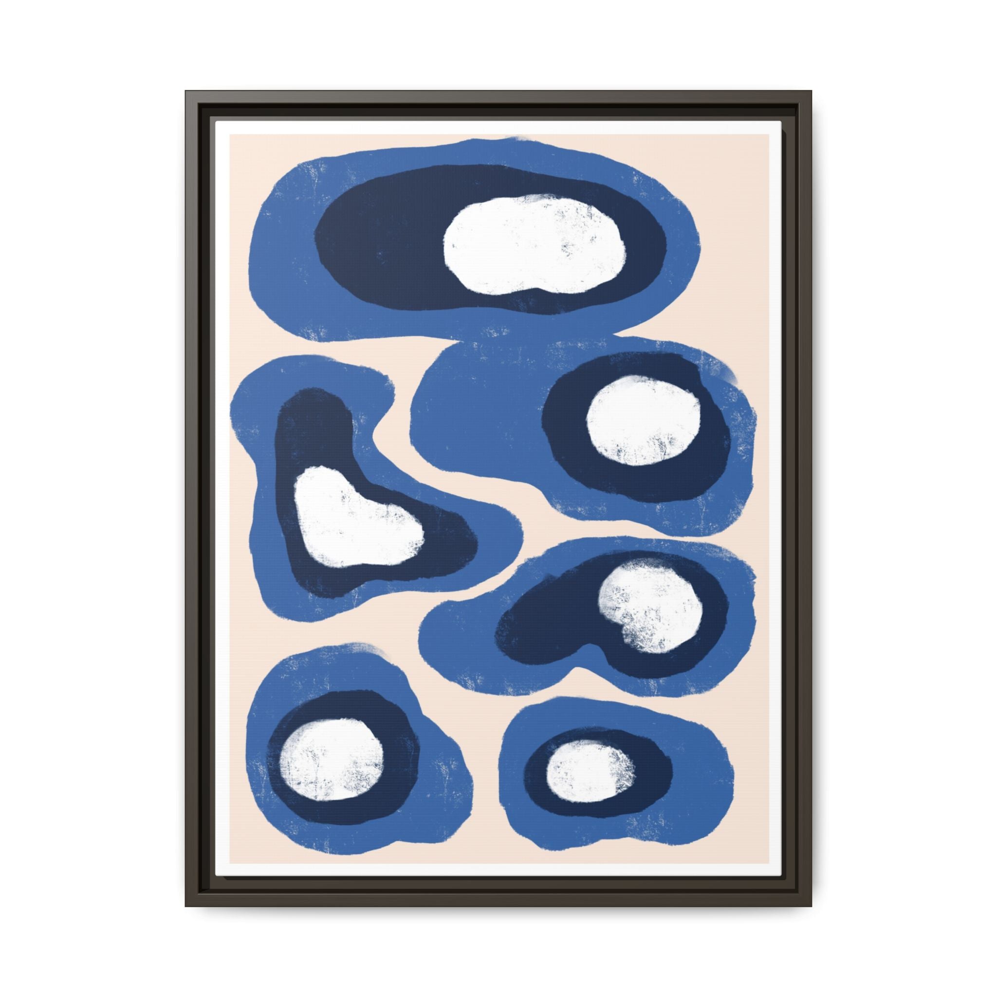 Indigo Orbit Mosaic - Framed