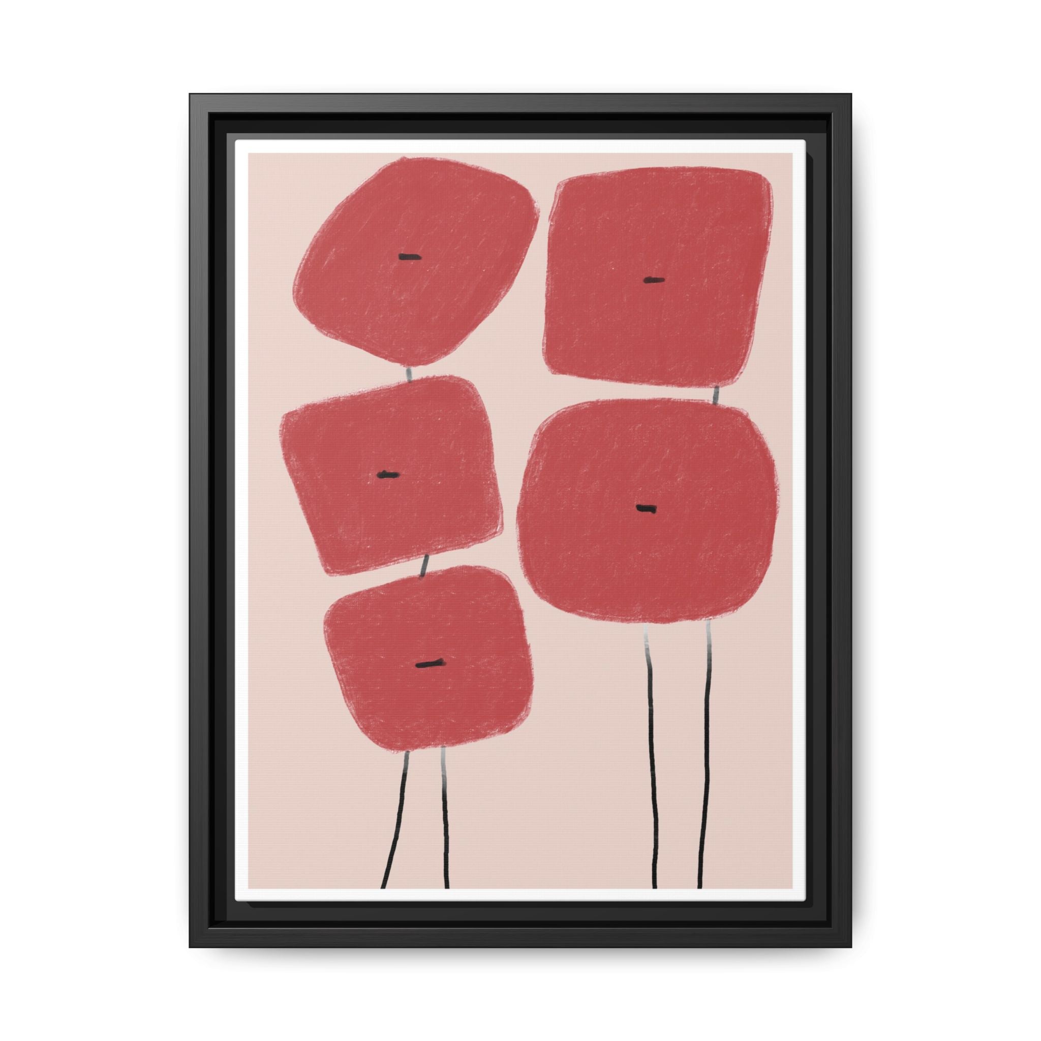 Crimson Quiet Balance - Framed