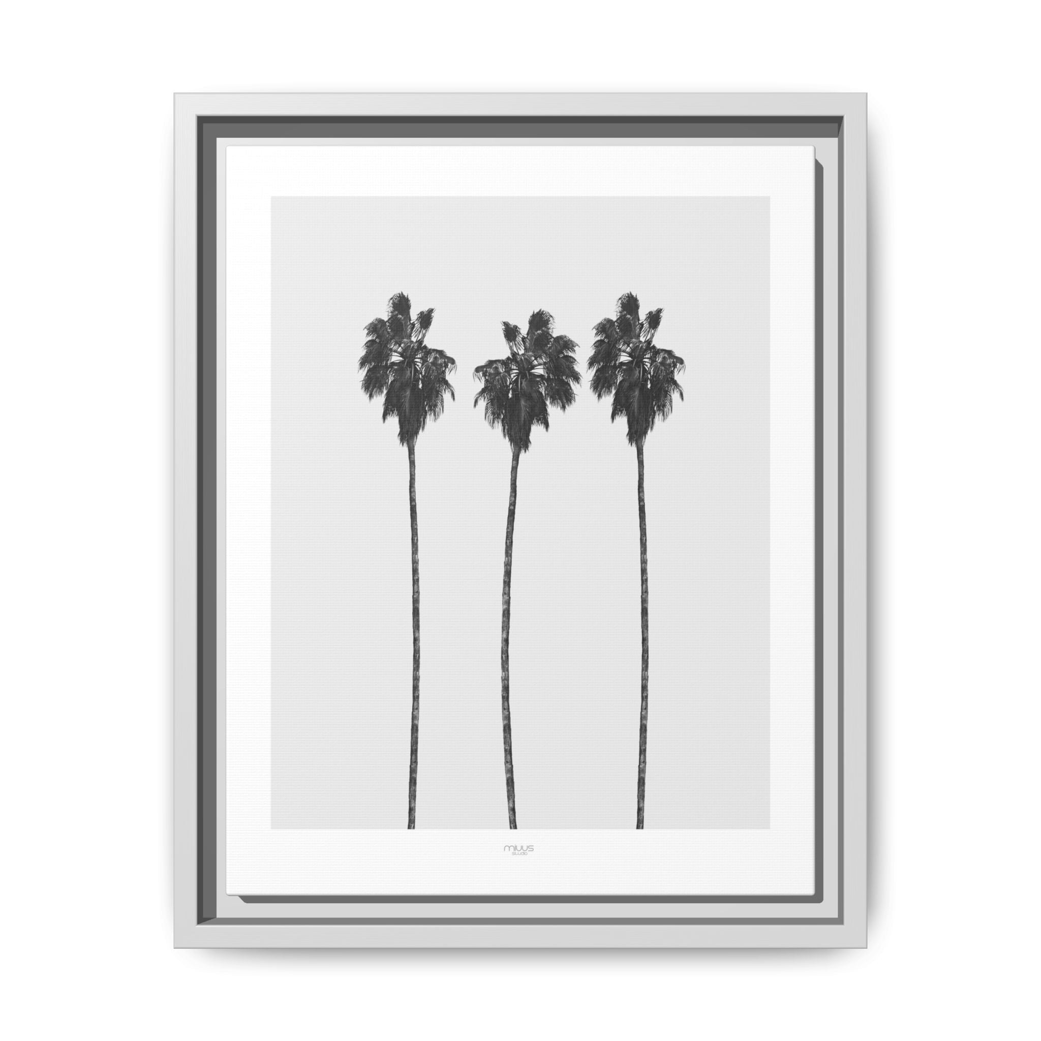 Silver Coast Palm Trio - Framed