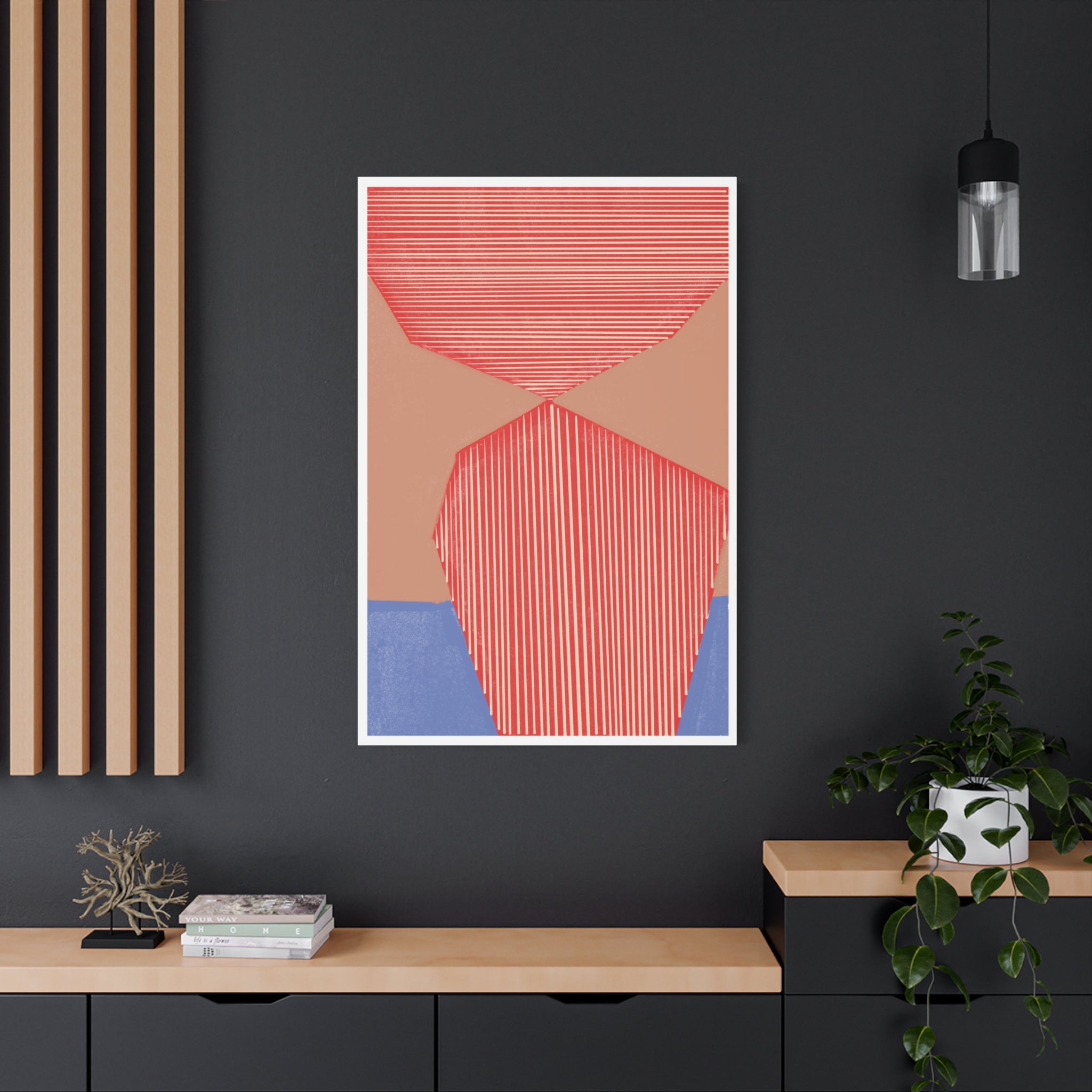 Crimson Axis Drift - Canvas
