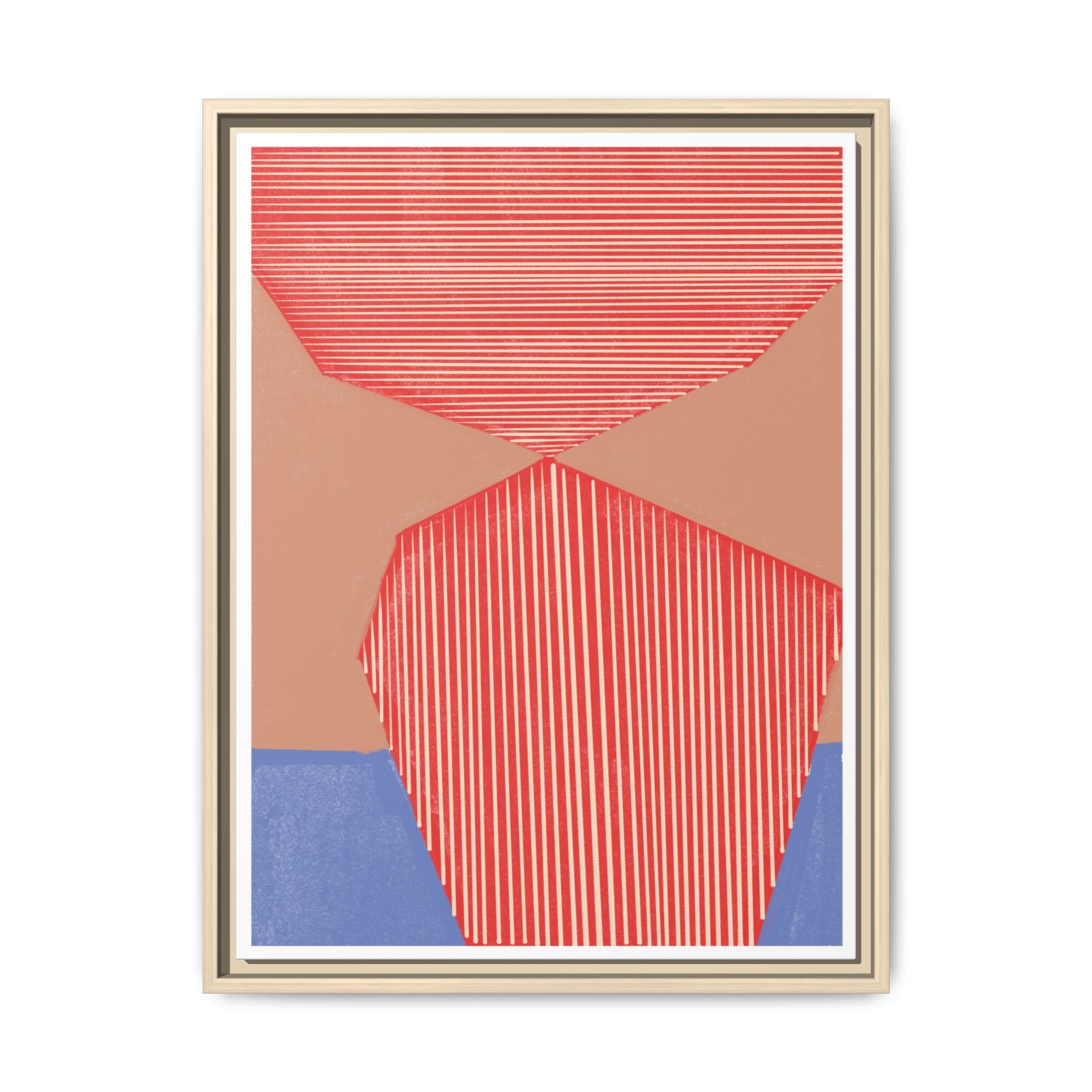 Crimson Axis Drift - Framed