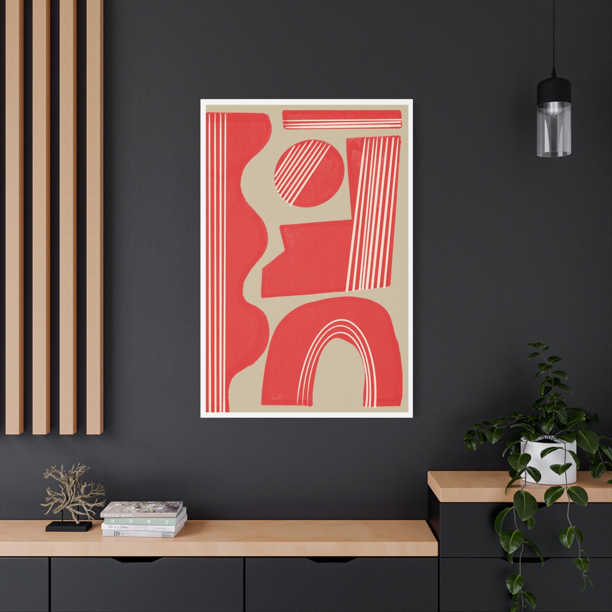 Crimson Rhythm Arches - Canvas