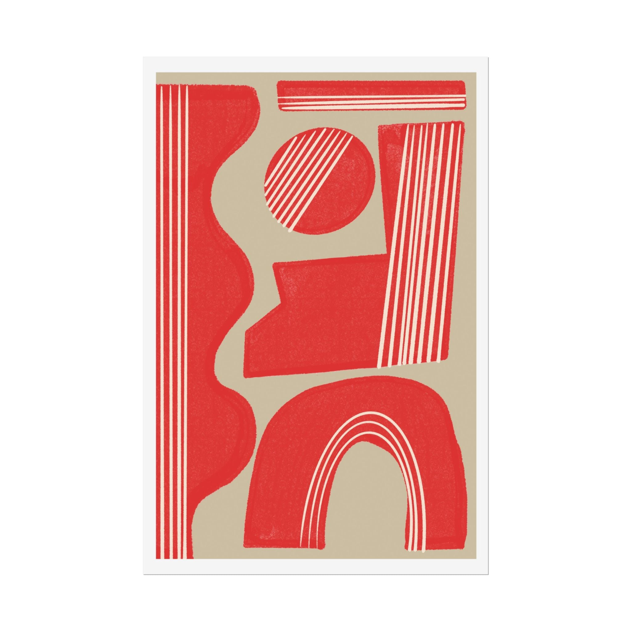 Crimson Rhythm Arches - Poster