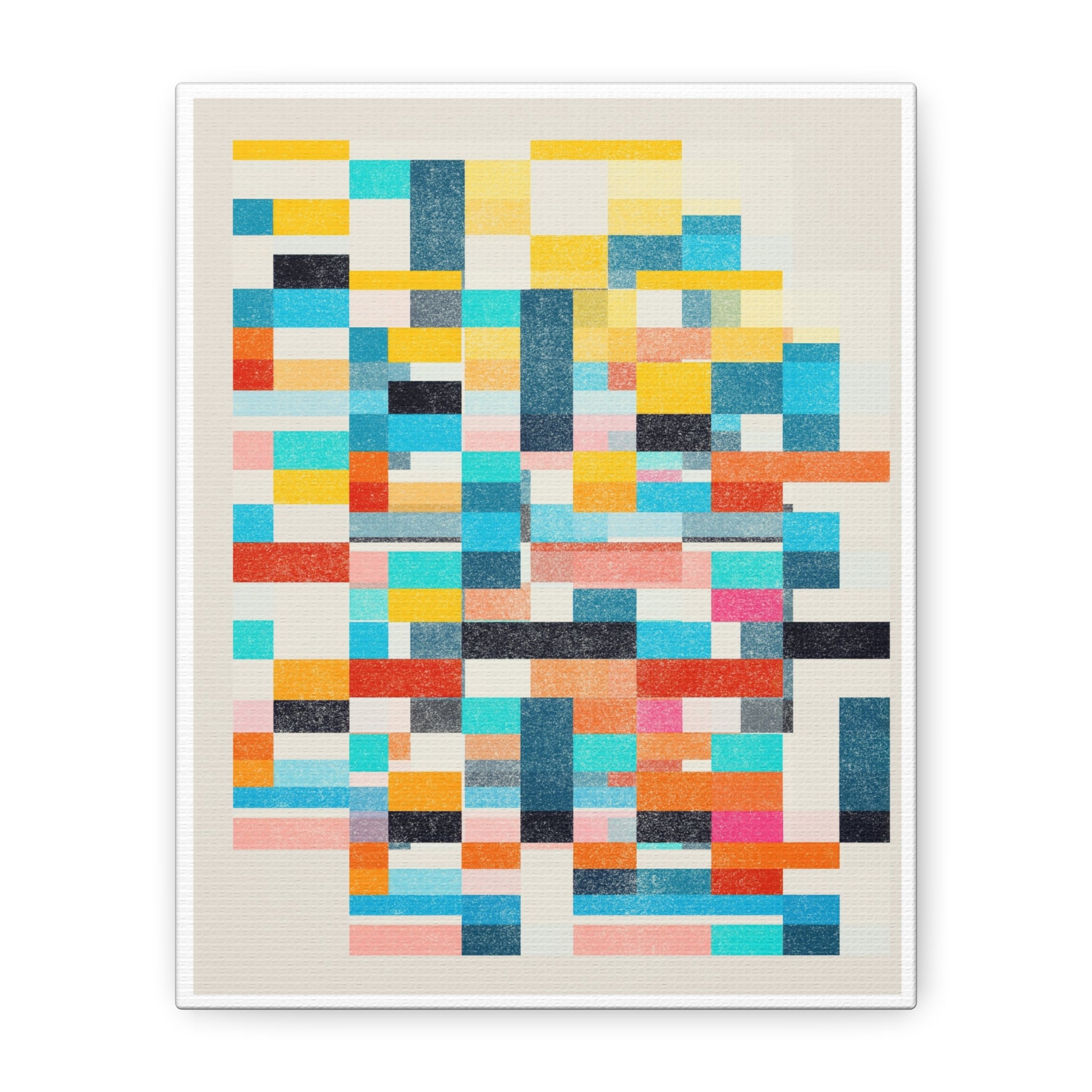 Chromatic Grid Reverie - Canvas