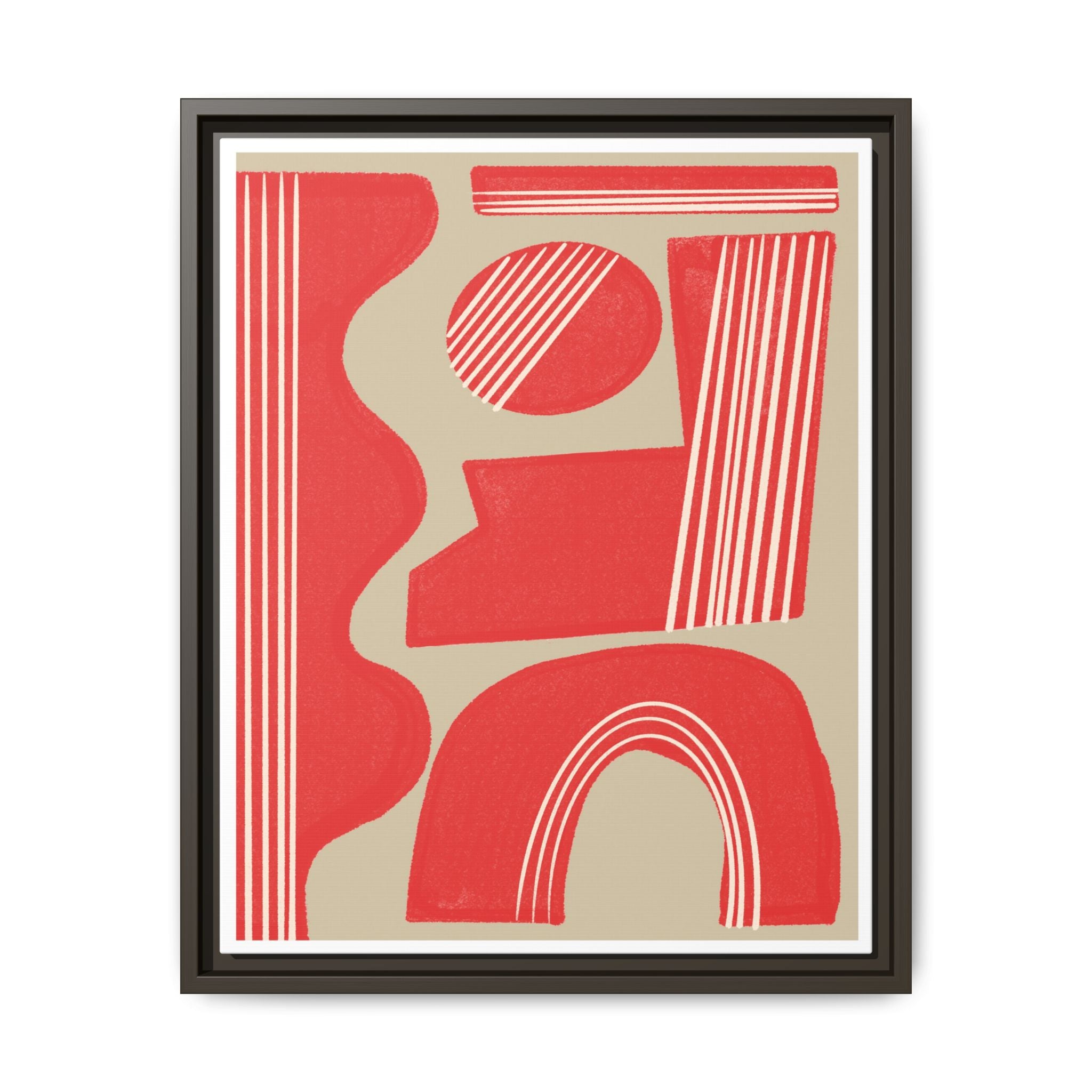 Crimson Rhythm Arches - Framed