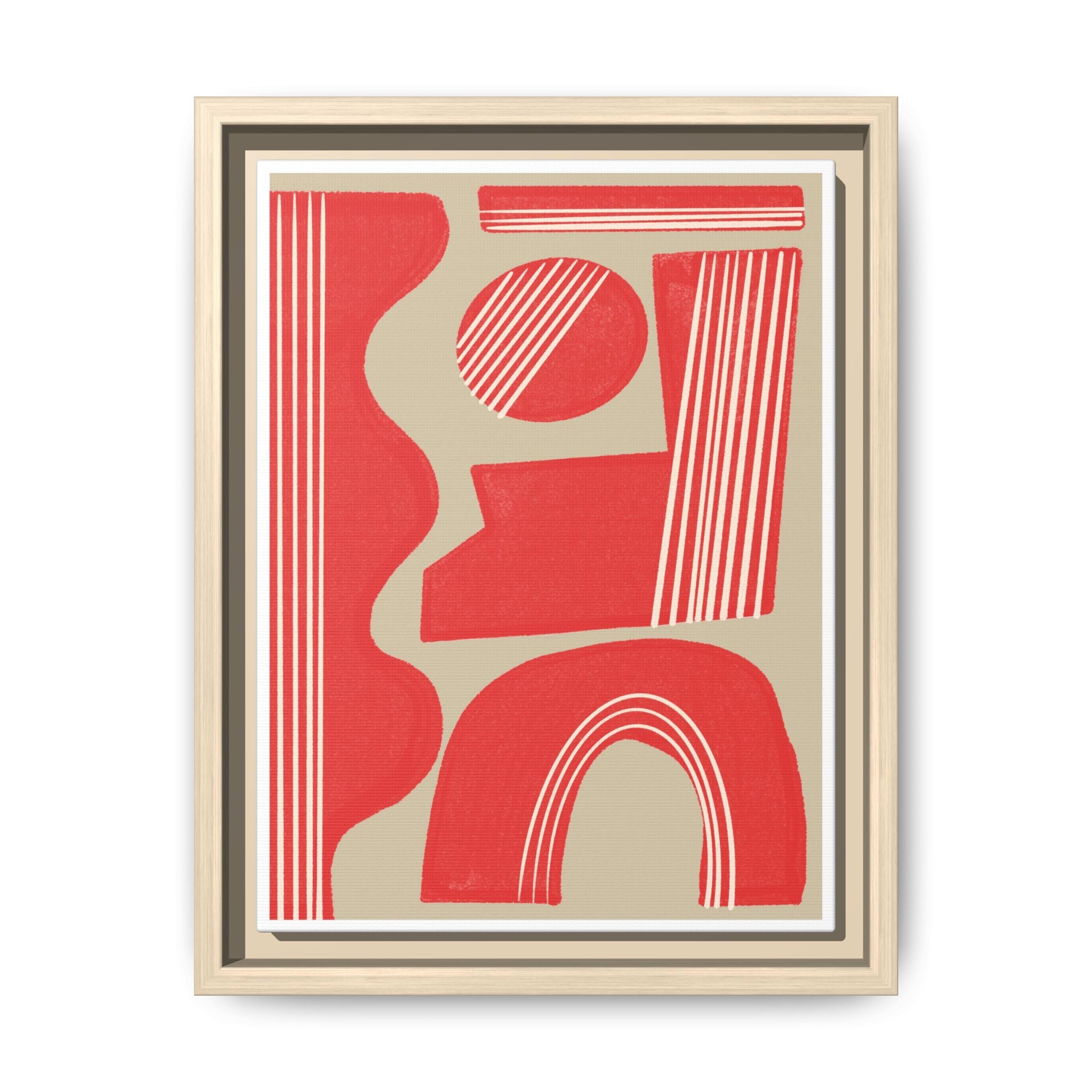 Crimson Rhythm Arches - Framed
