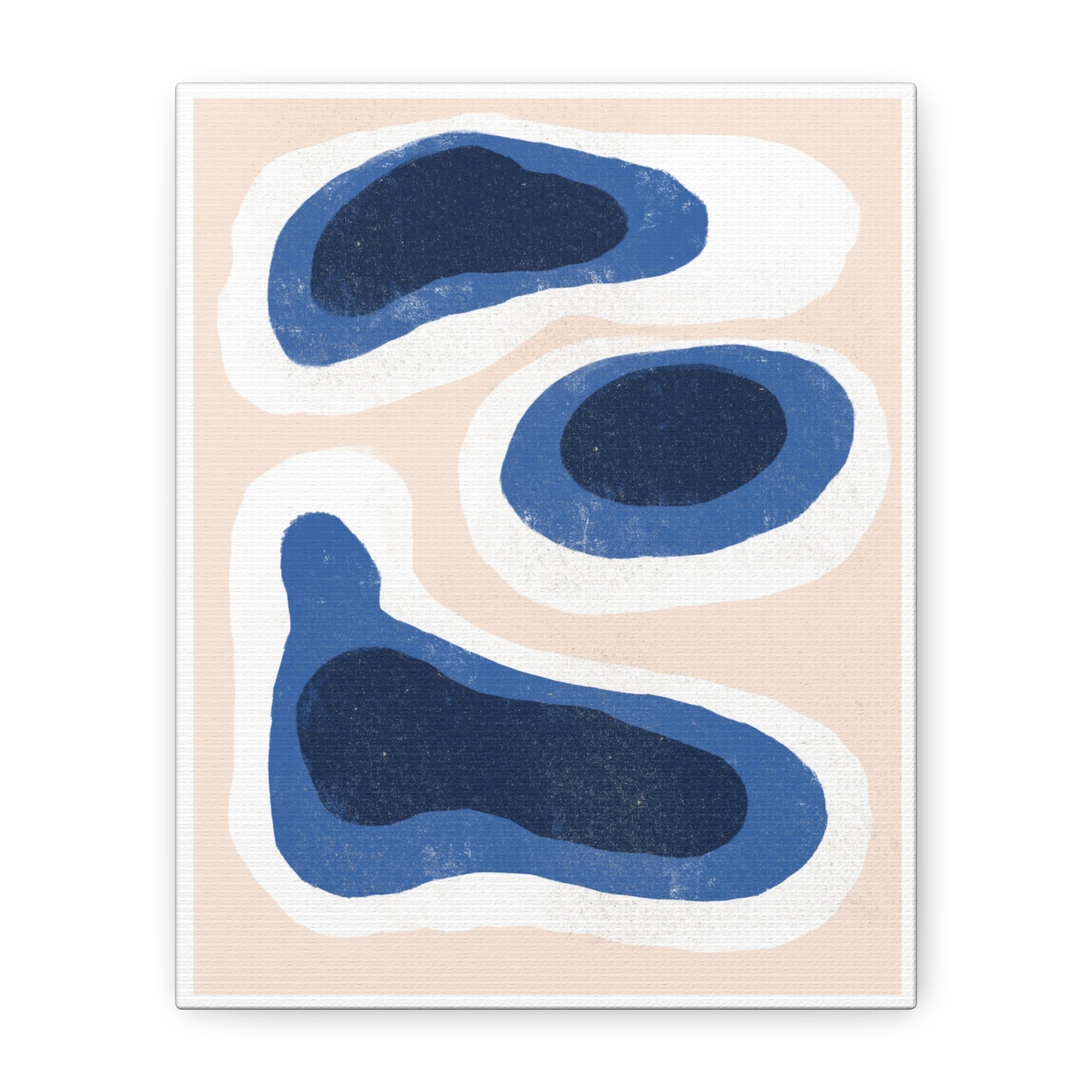 Indigo Tide Contours - Canvas