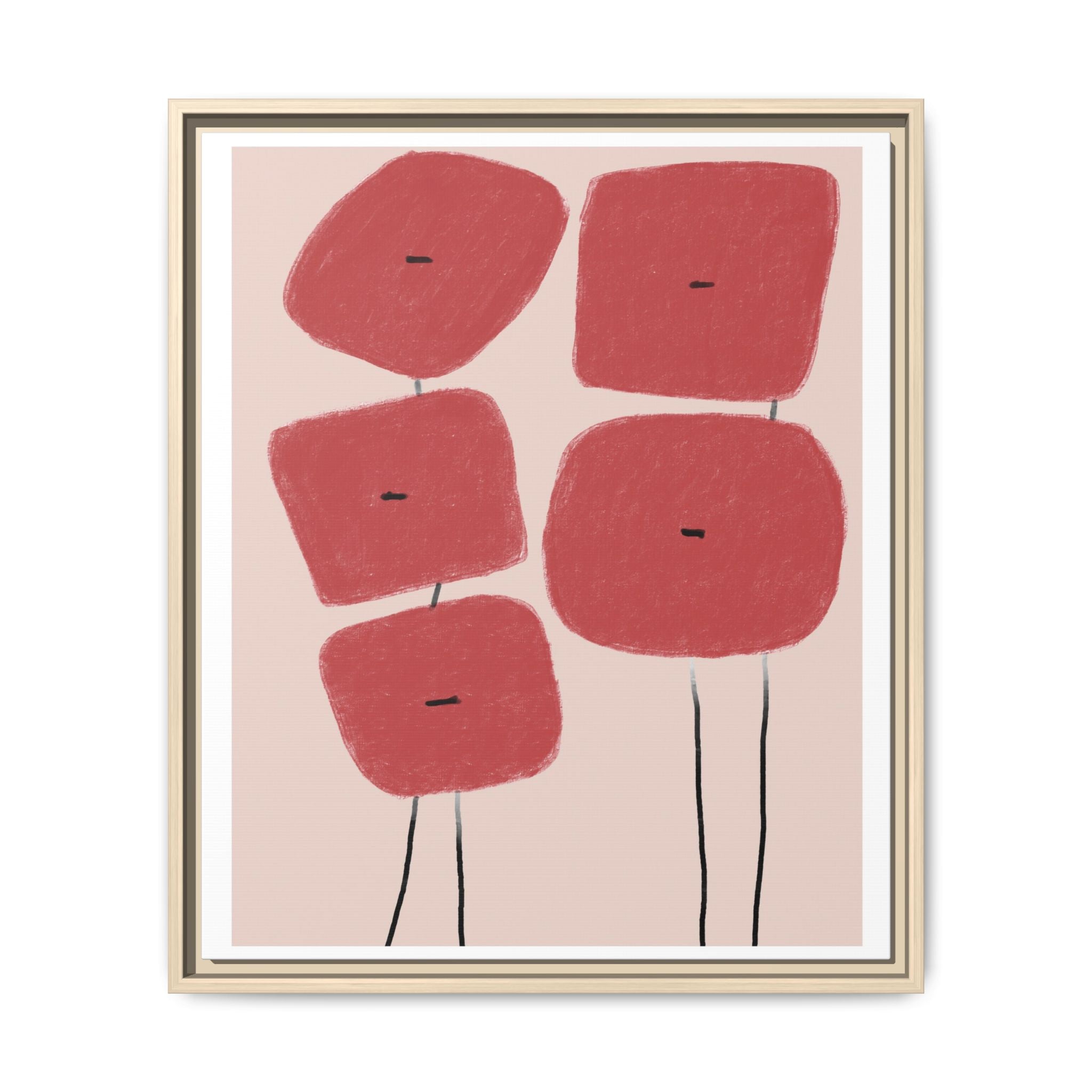 Crimson Quiet Balance - Framed