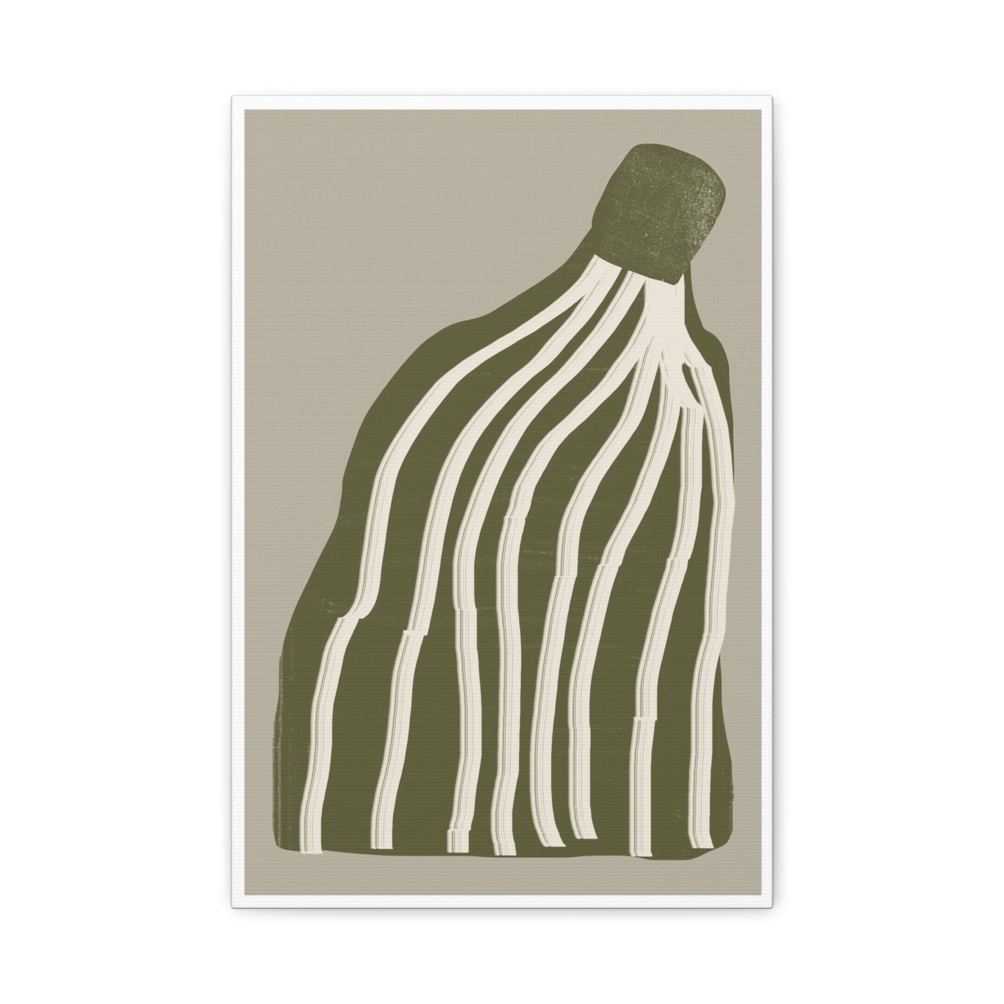 Olive Cascade Curves - Canvas