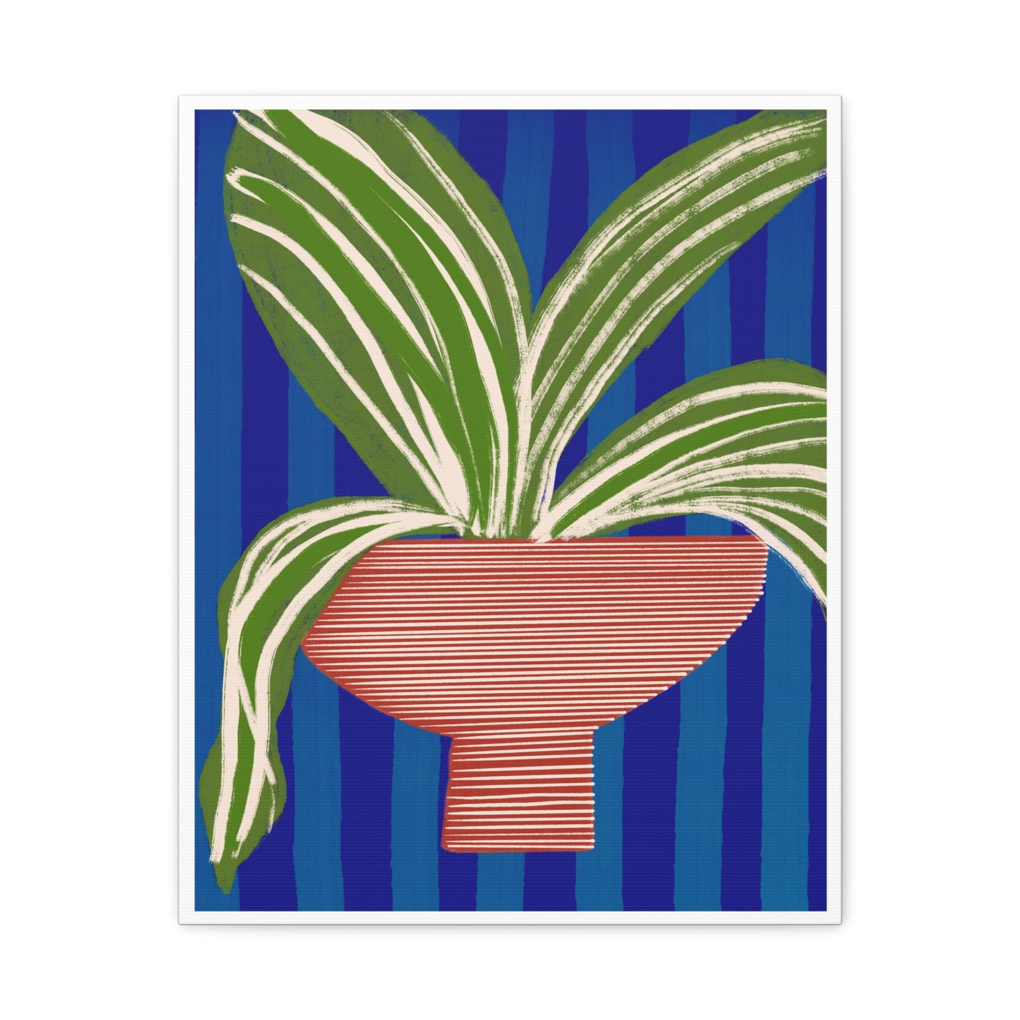 Cobalt Palm Contrast - Canvas