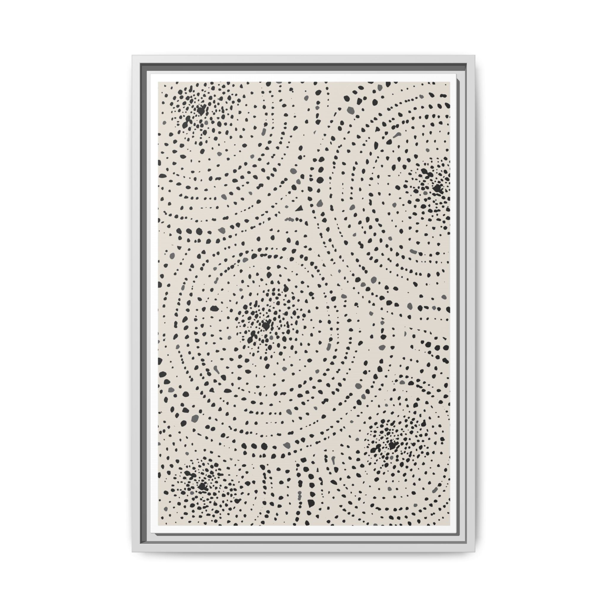 Celestial Pebble Drift Patterns - Framed