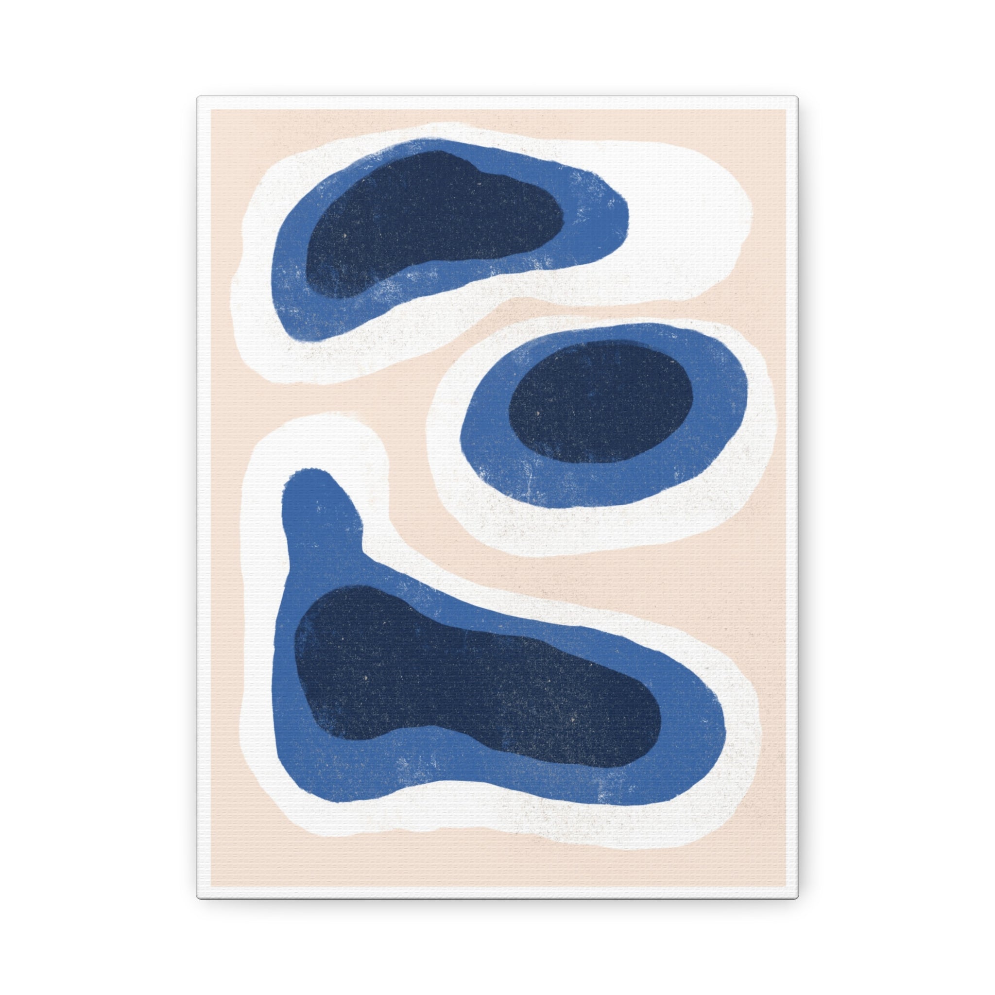 Indigo Tide Contours - Canvas