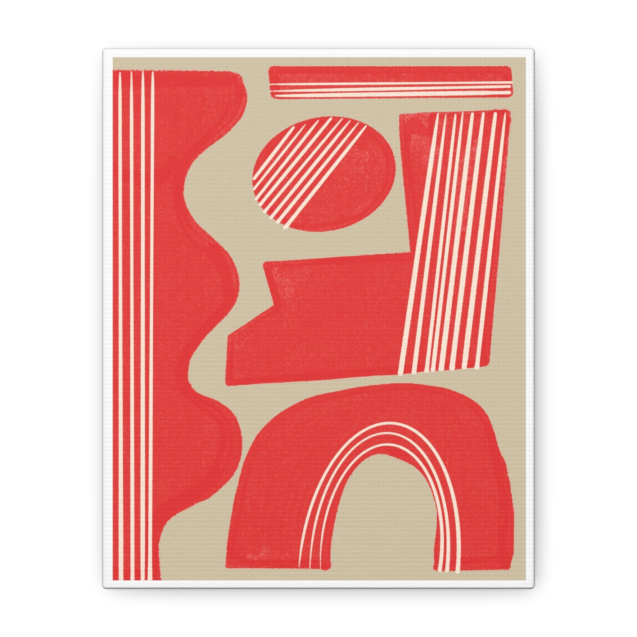 Crimson Rhythm Arches - Canvas