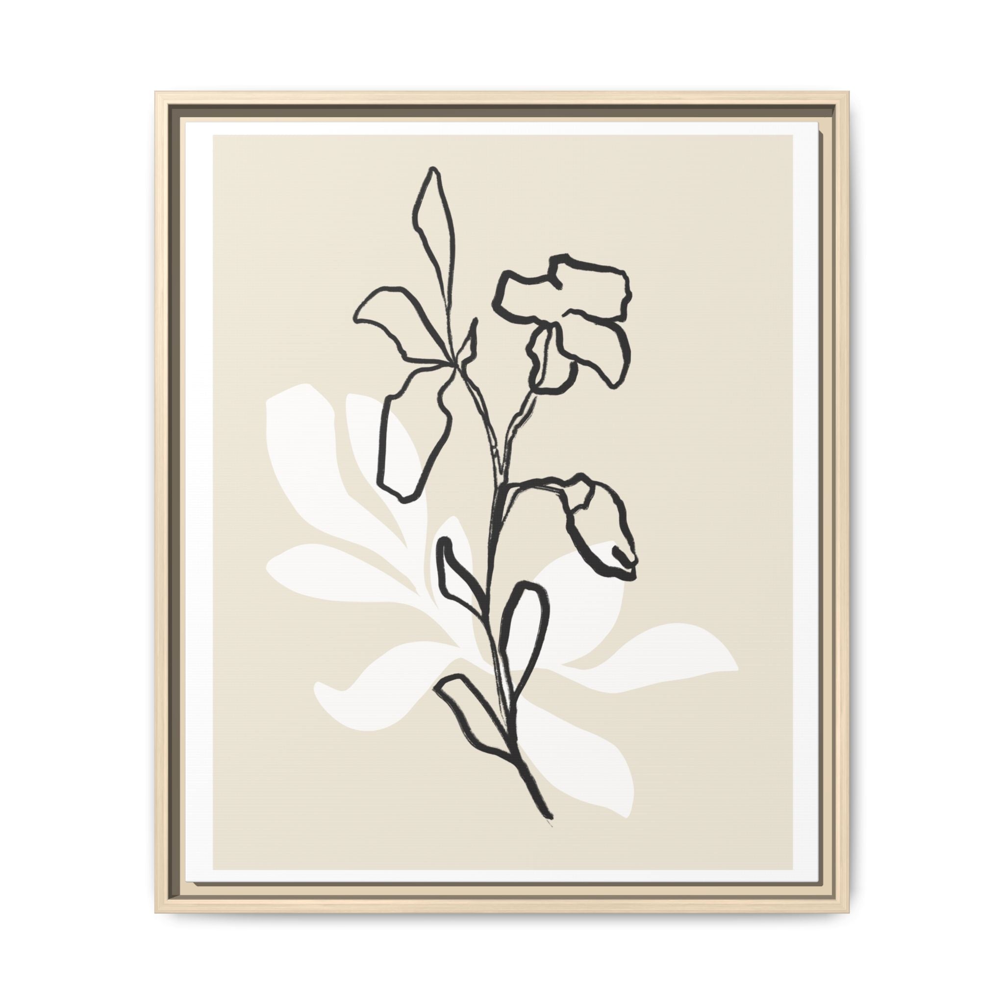 Ivory Bloom Whisper Lines - Framed