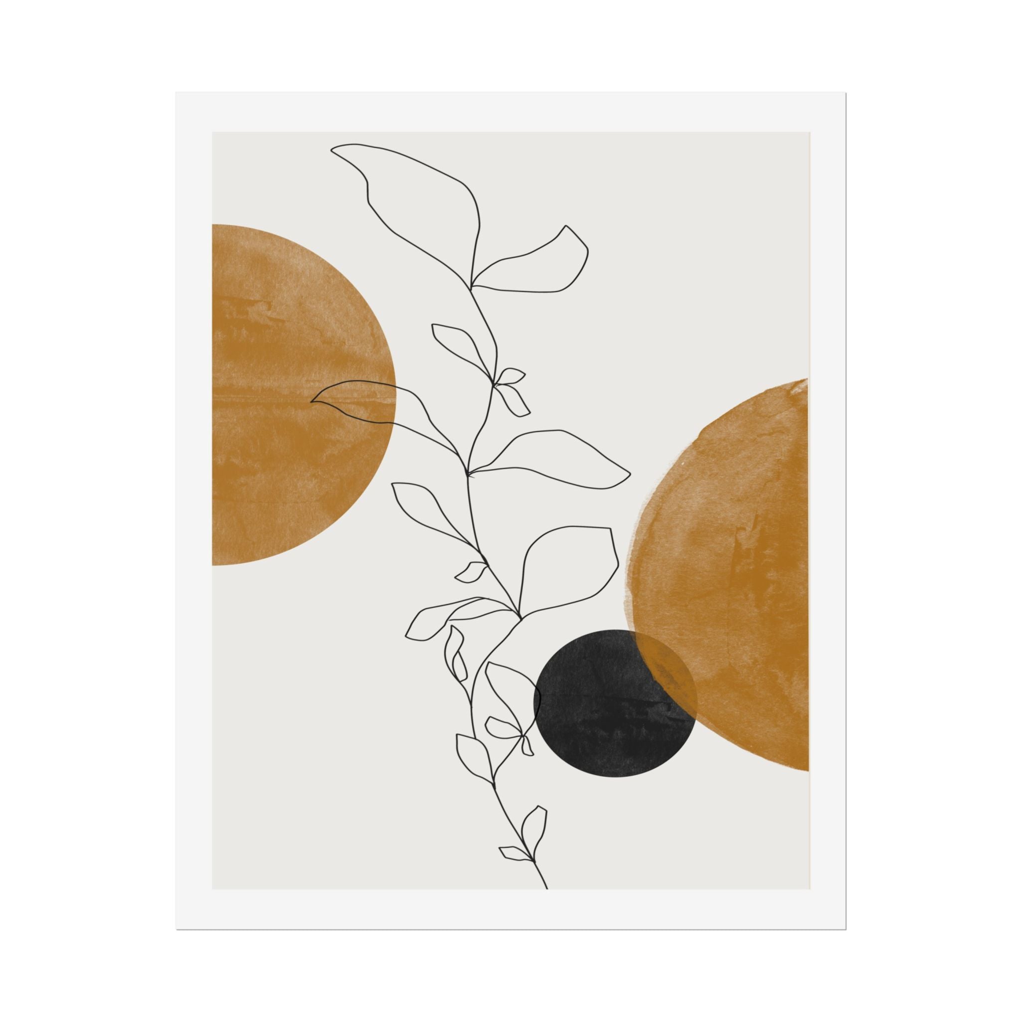 Amber Botanical Drift - Poster
