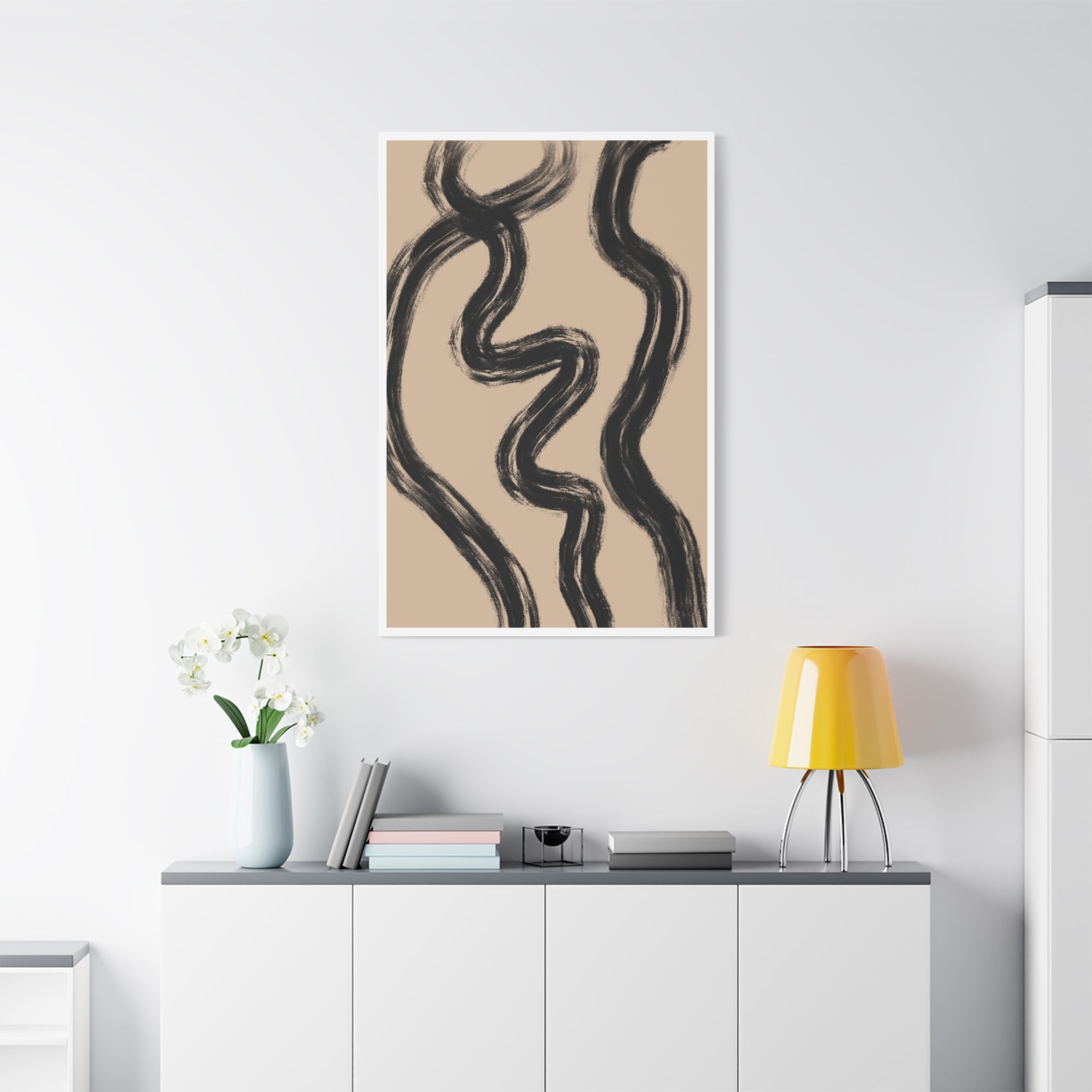 Midnight Current Lines - Canvas