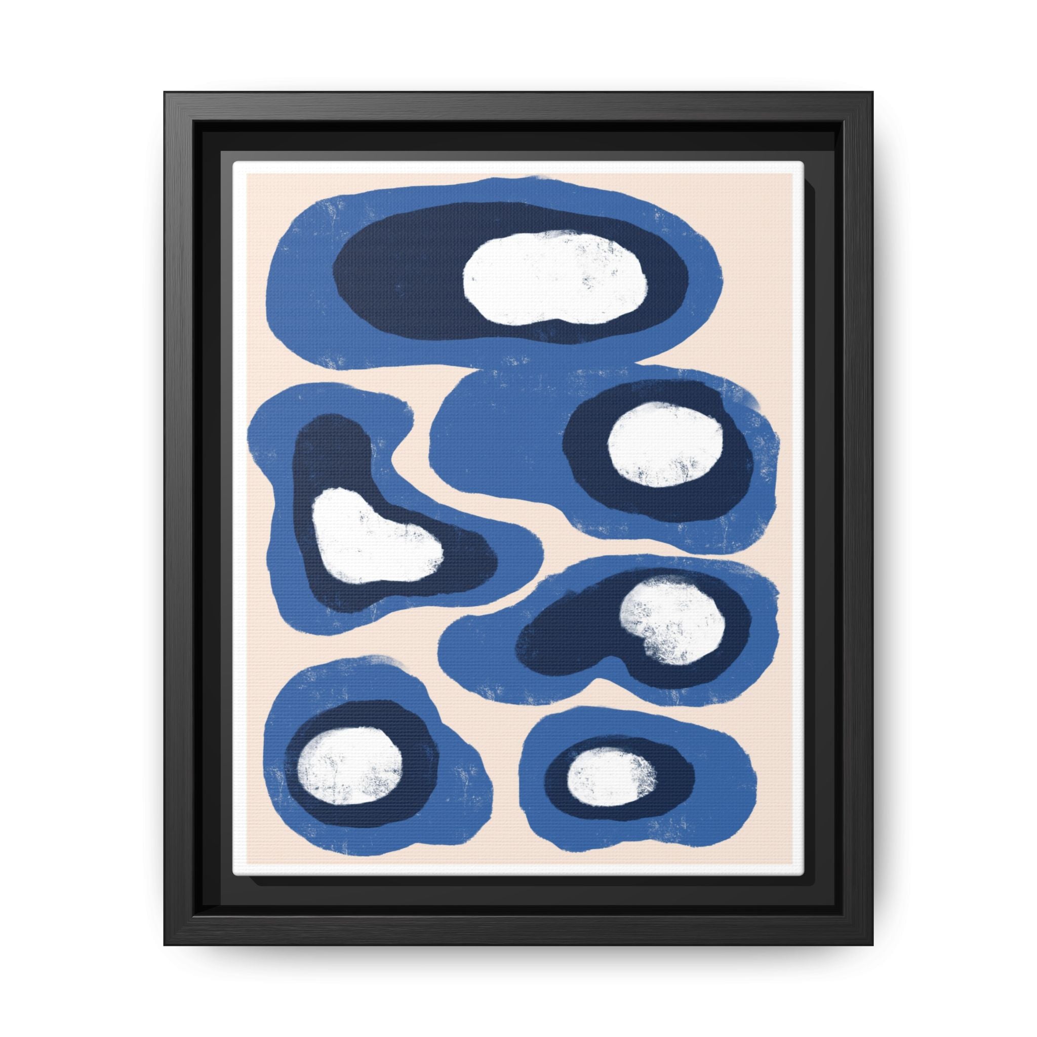 Indigo Orbit Mosaic - Framed