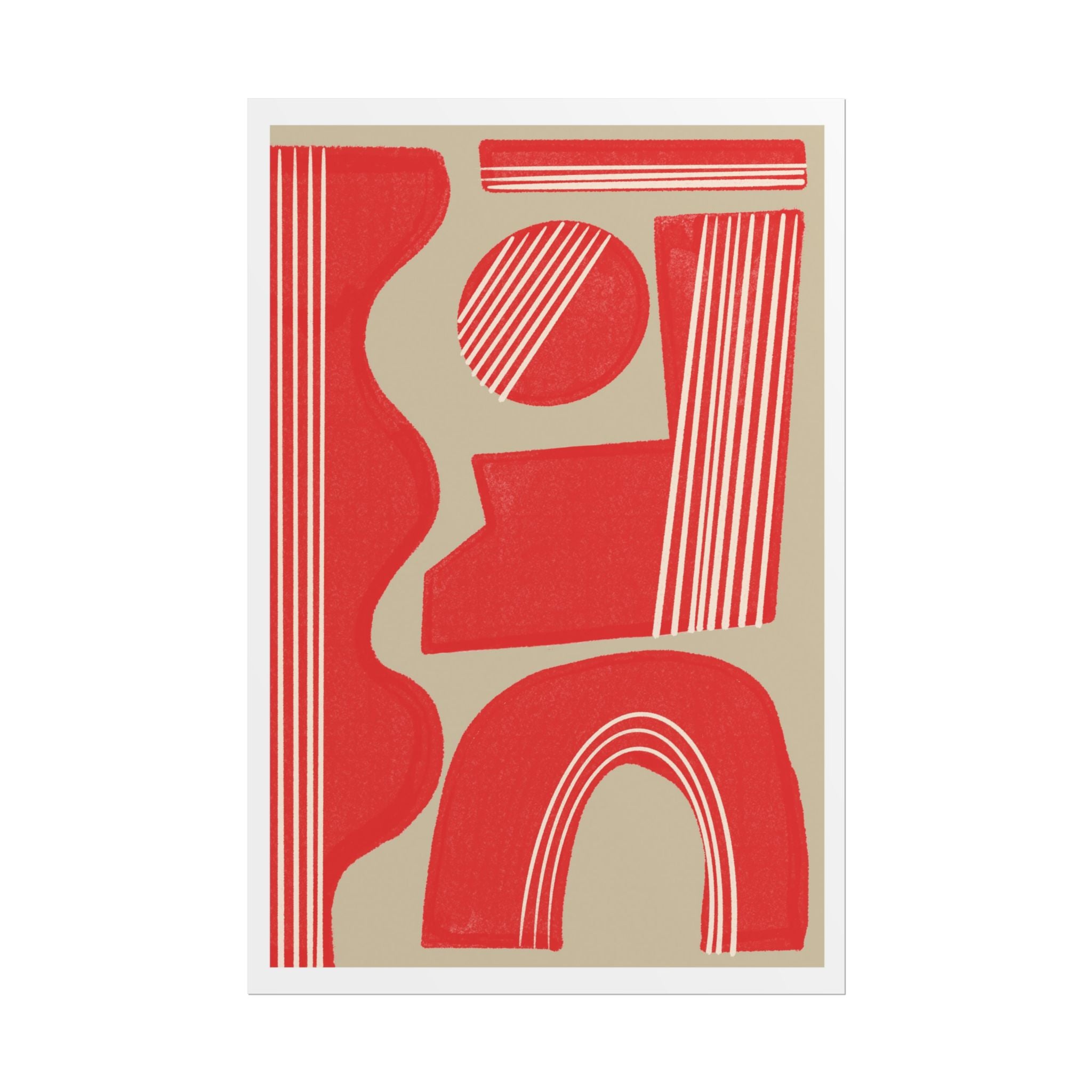 Crimson Rhythm Arches - Poster