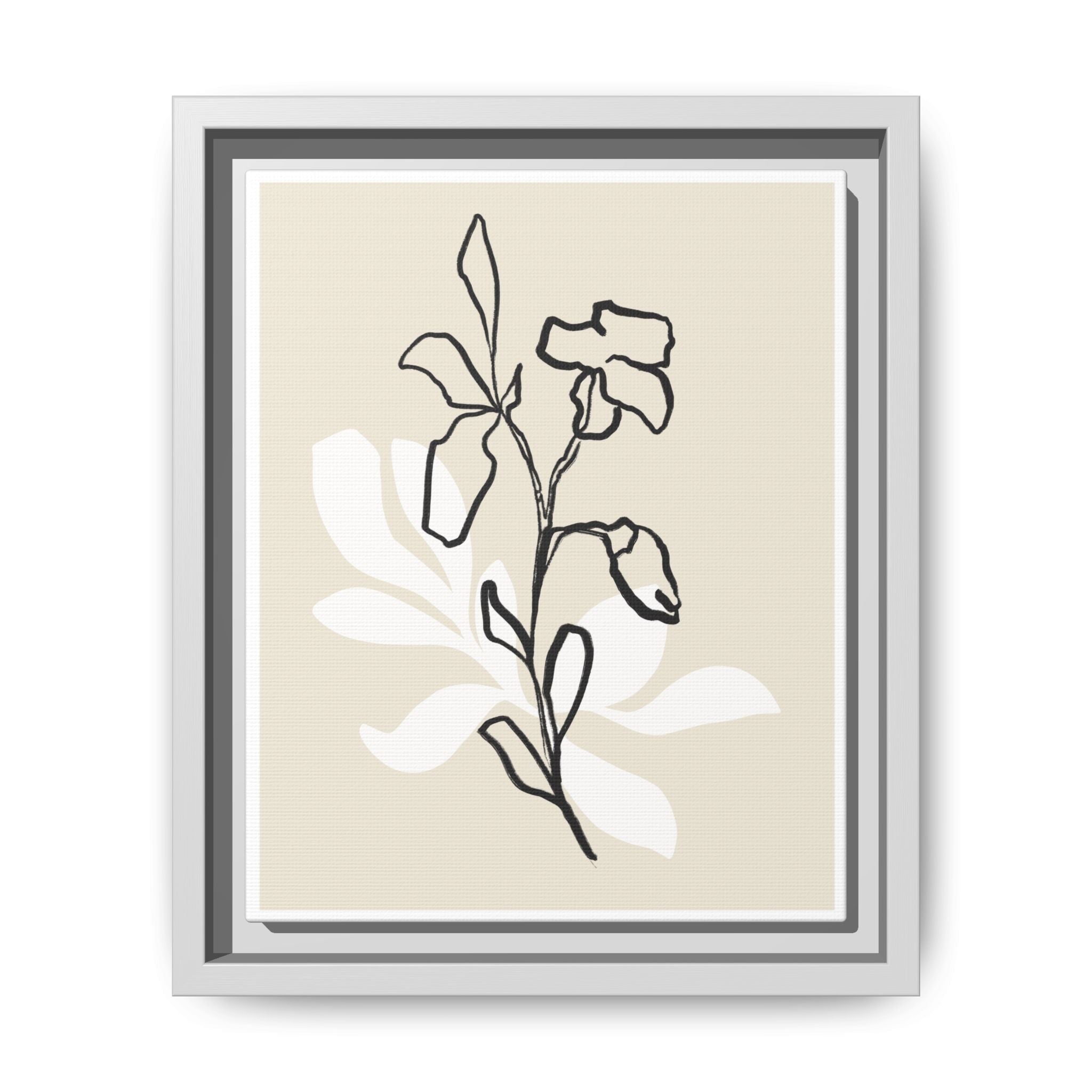 Ivory Bloom Whisper Lines - Framed