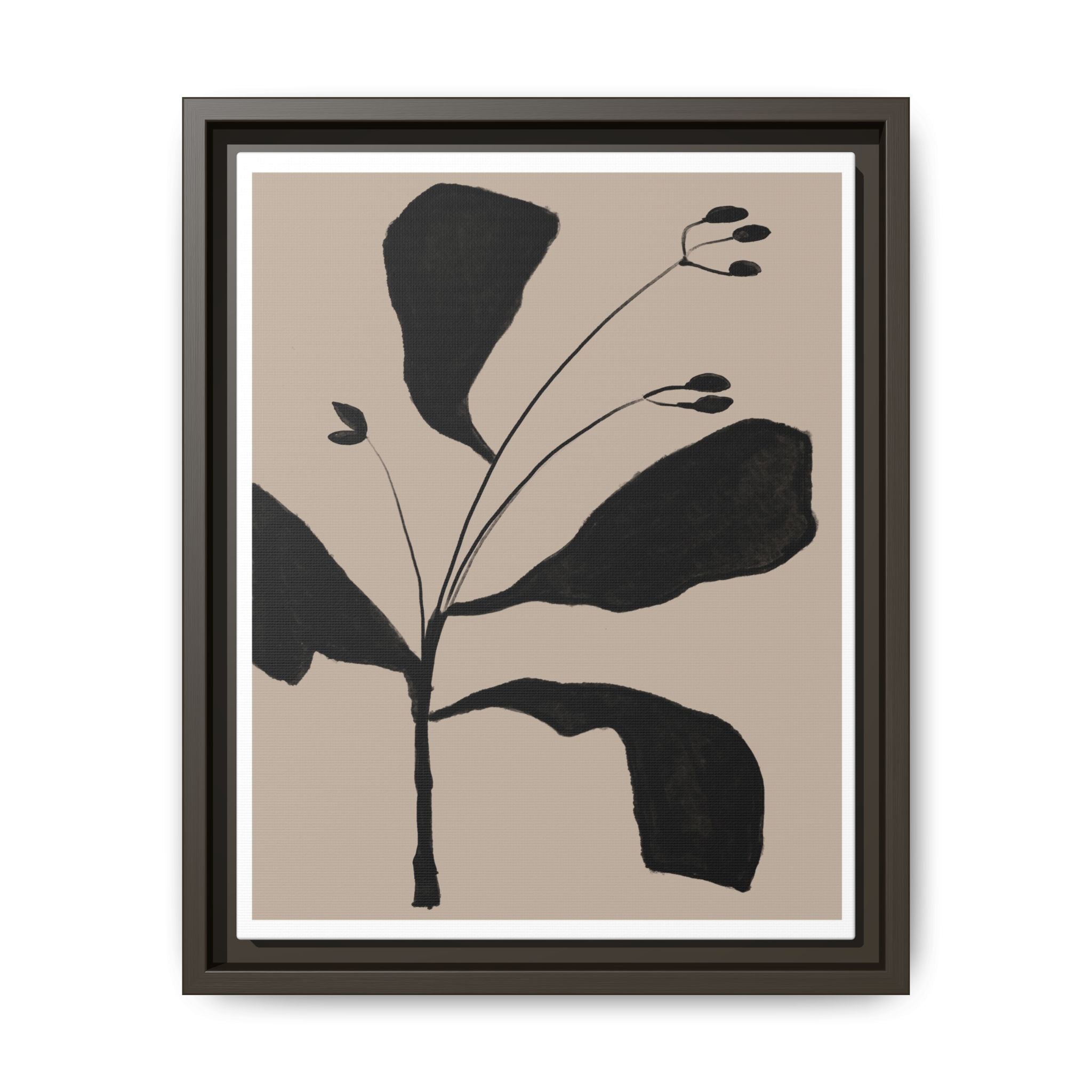 Noir Botanical Silence - Framed
