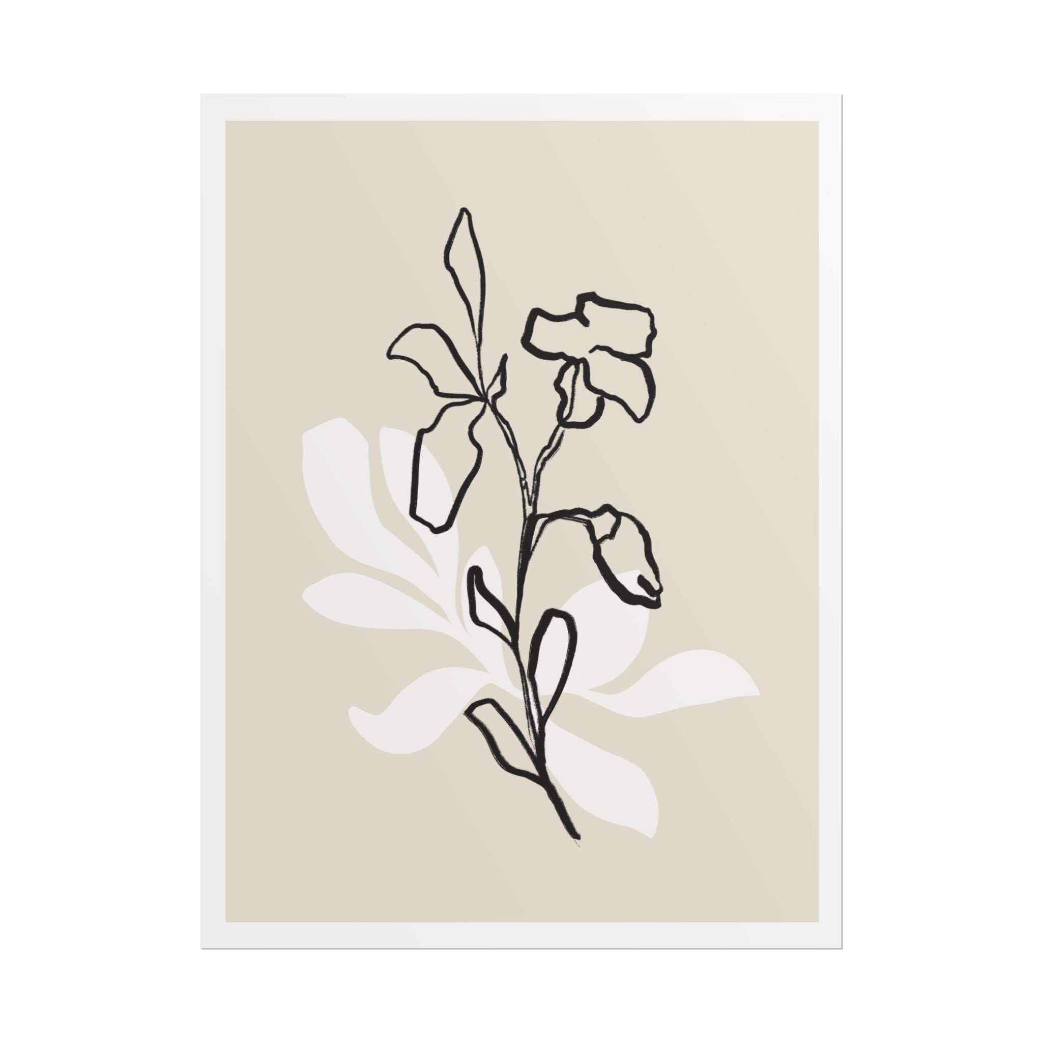 Ivory Bloom Whisper Lines - Poster