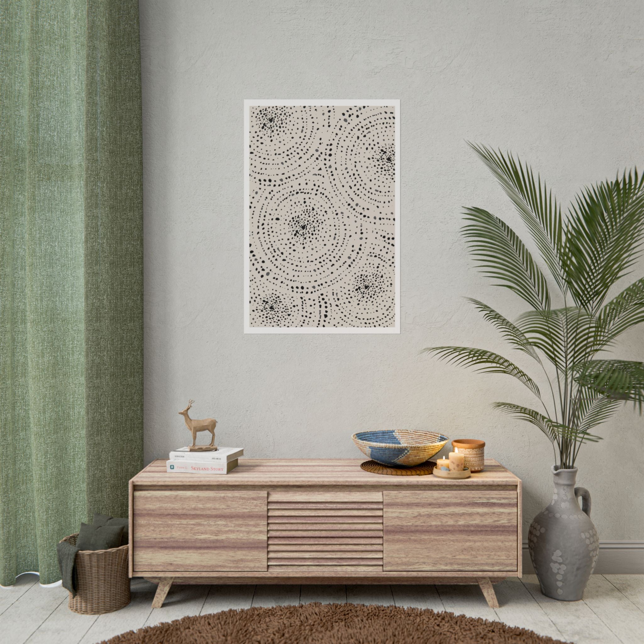 Celestial Pebble Drift Patterns - Poster