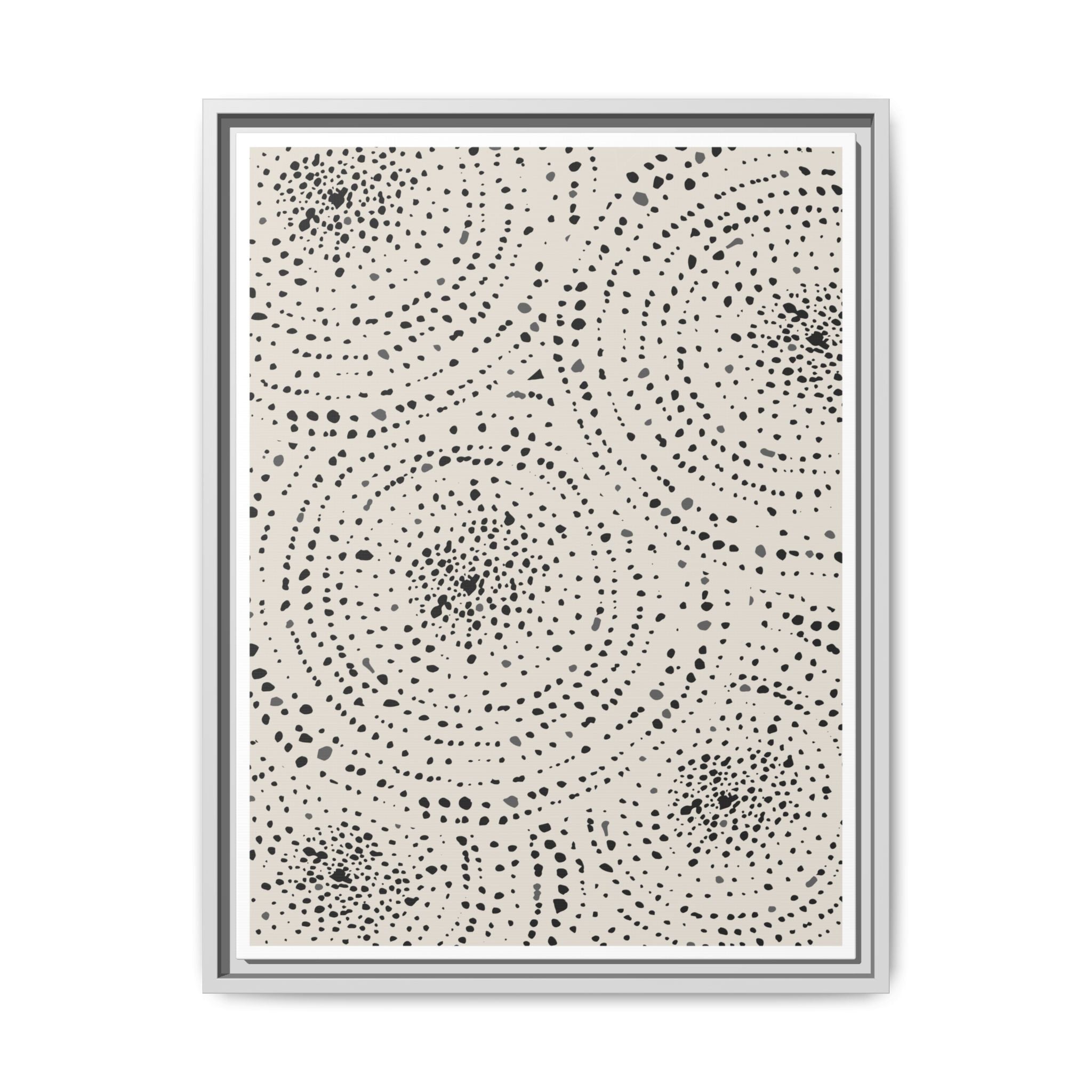 Celestial Pebble Drift Patterns - Framed
