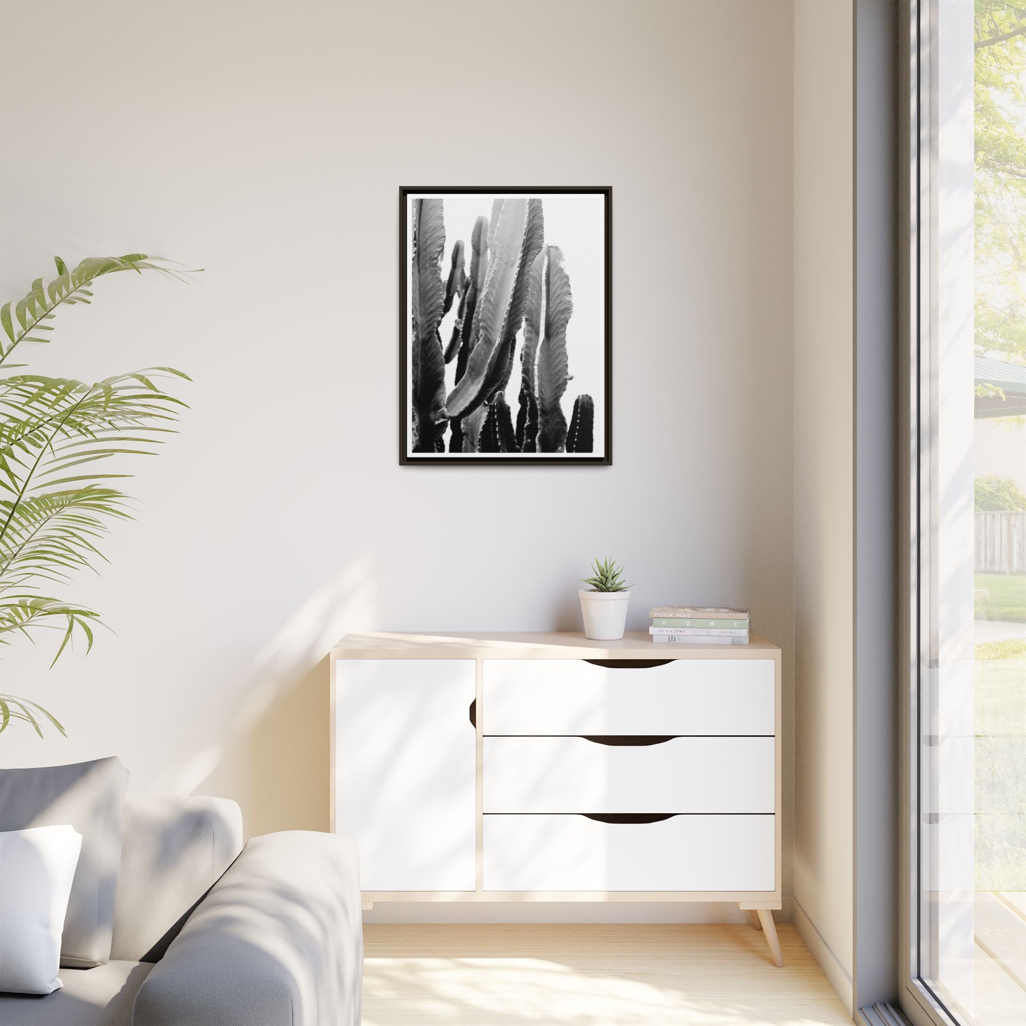 Monochrome Desert Veins - Framed