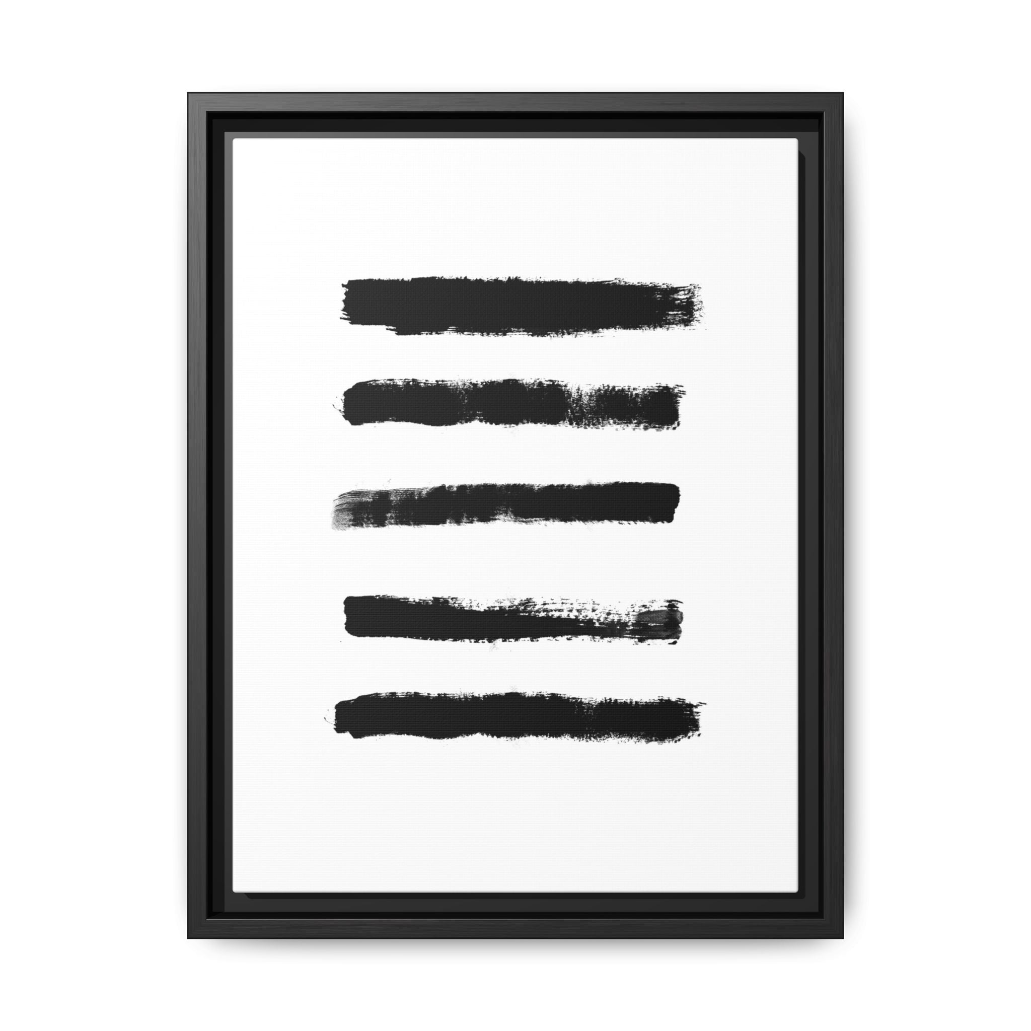 Obsidian Silence Strokes - Framed
