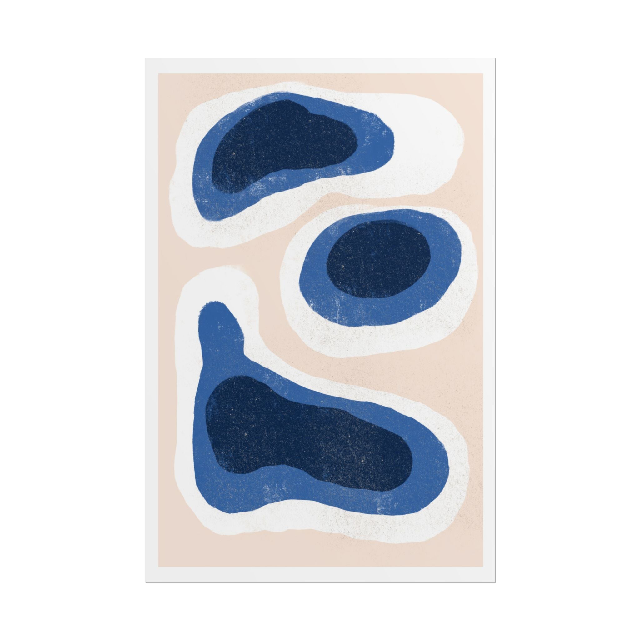 Indigo Tide Contours - Poster