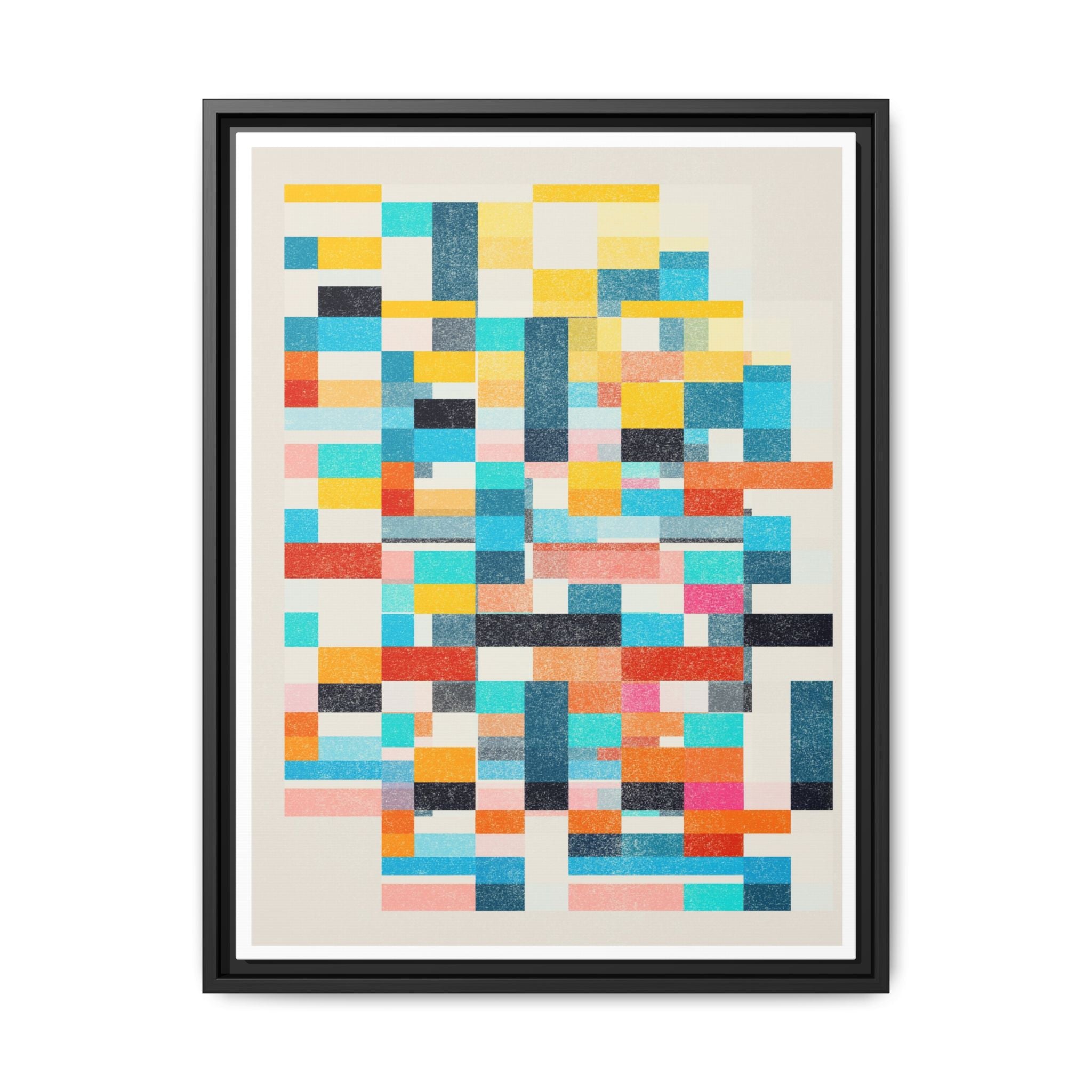 Chromatic Grid Reverie - Framed