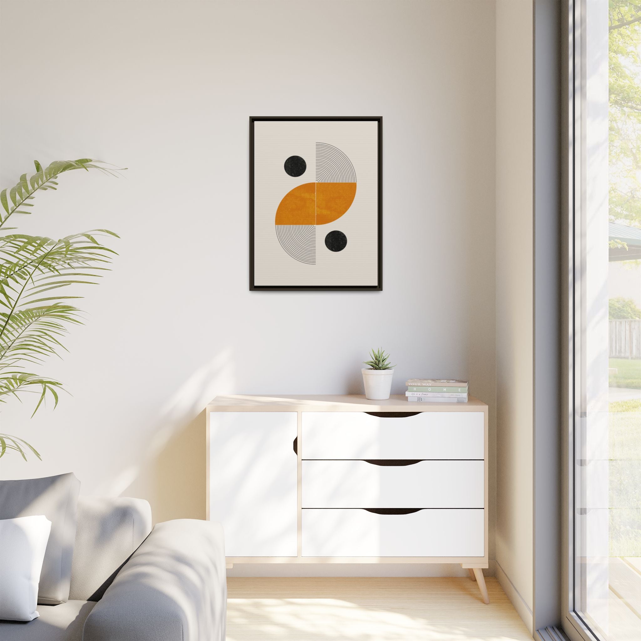 Amber Orbit Balance - Framed