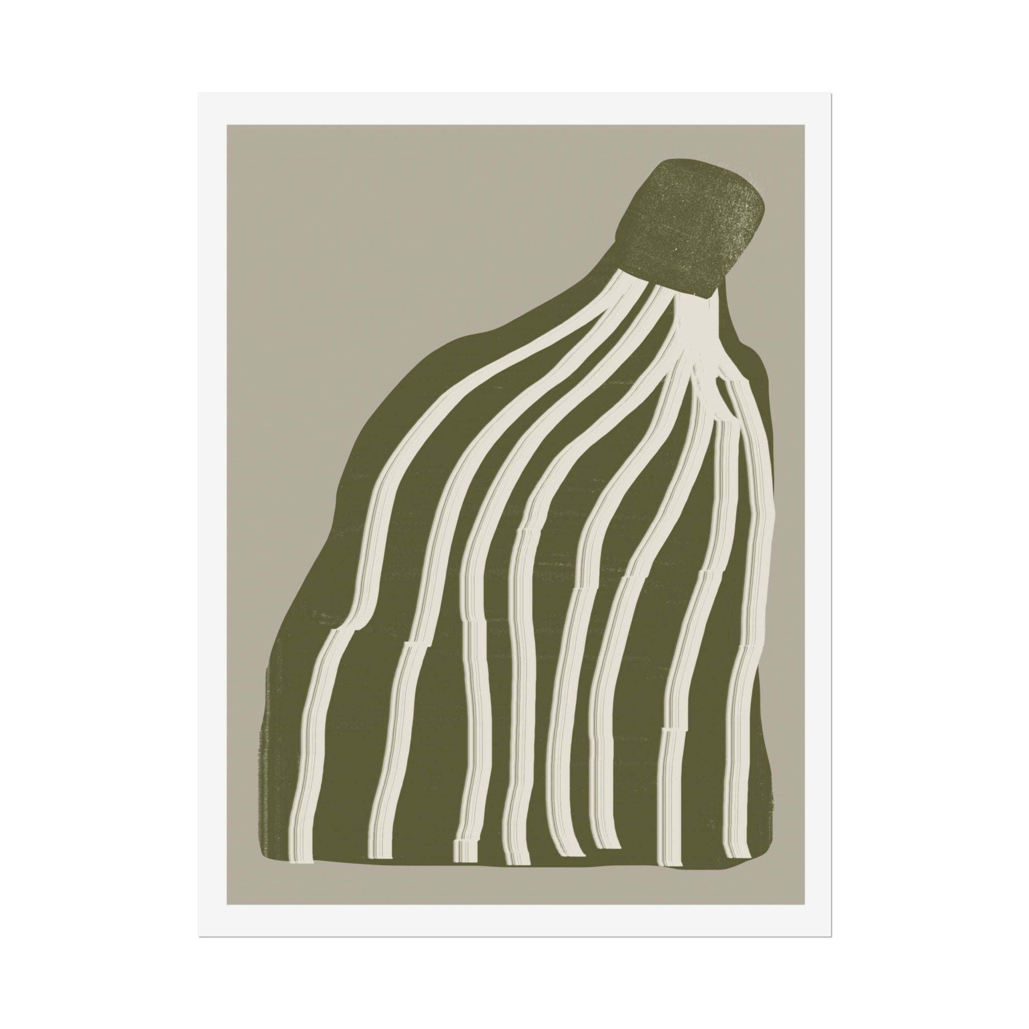 Olive Cascade Curves - Poster